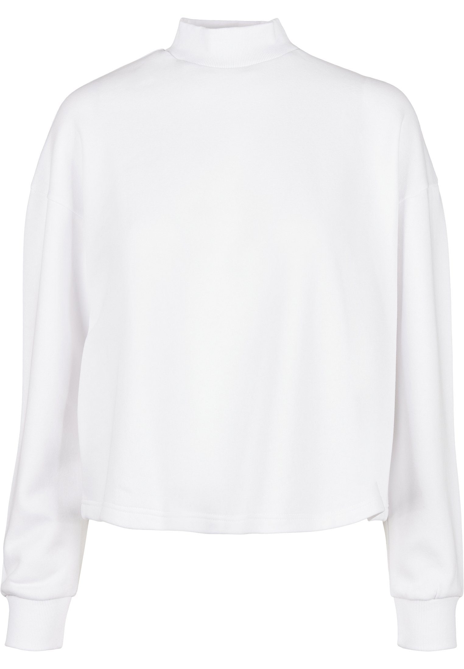 URBAN CLASSICS Sweater Frauen Ladies Neck white Oversized (1-tlg) High Crew