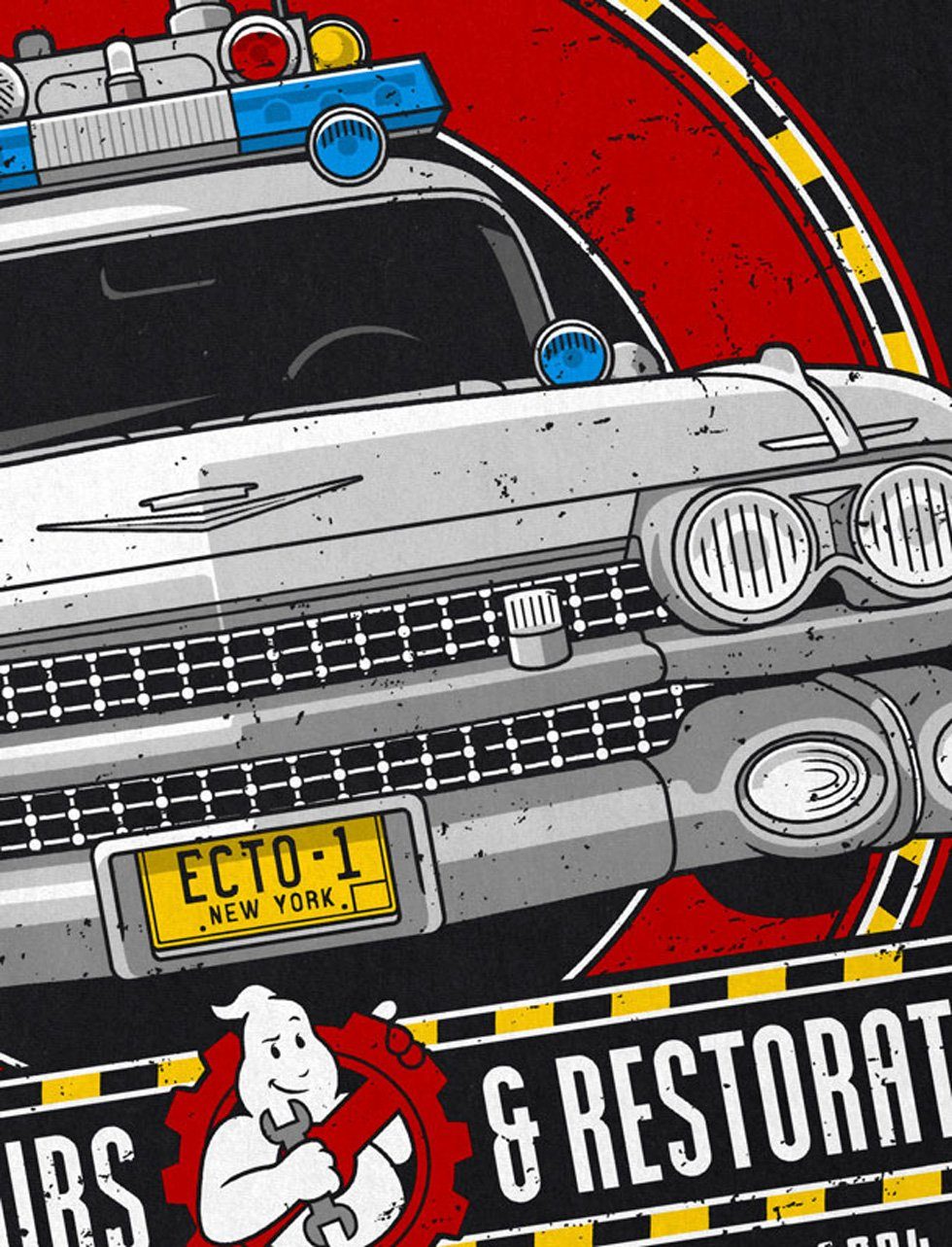 ECTO-1 geisterjäger Print-Shirt T-Shirt Herren style3 Repair ecto1