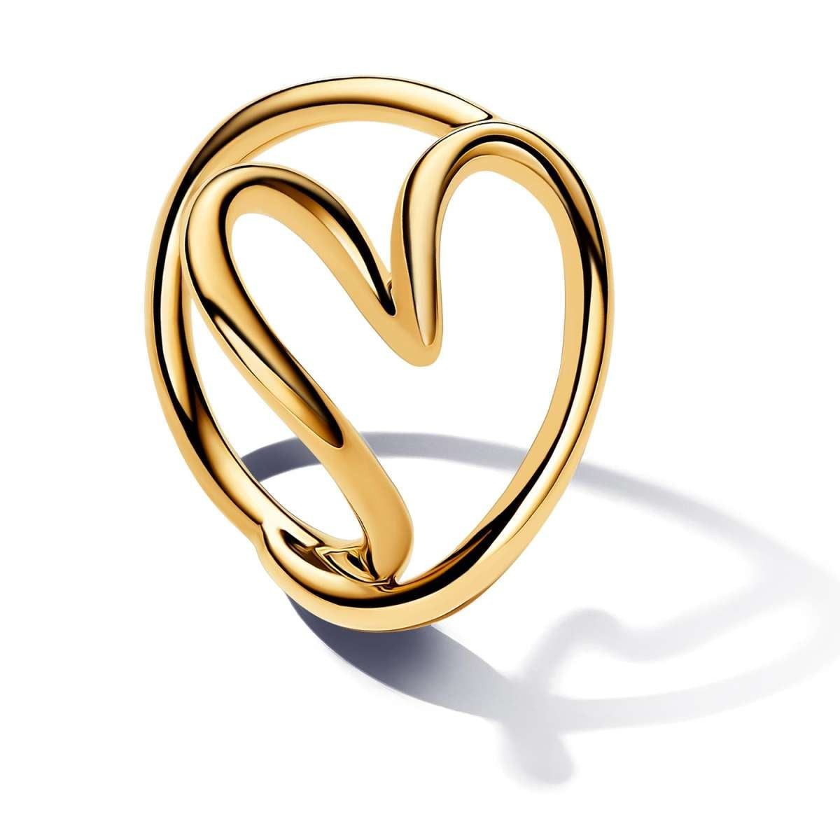 Pandora Fingerring 163288C00, Ring für Damen Herz Goldfarben
