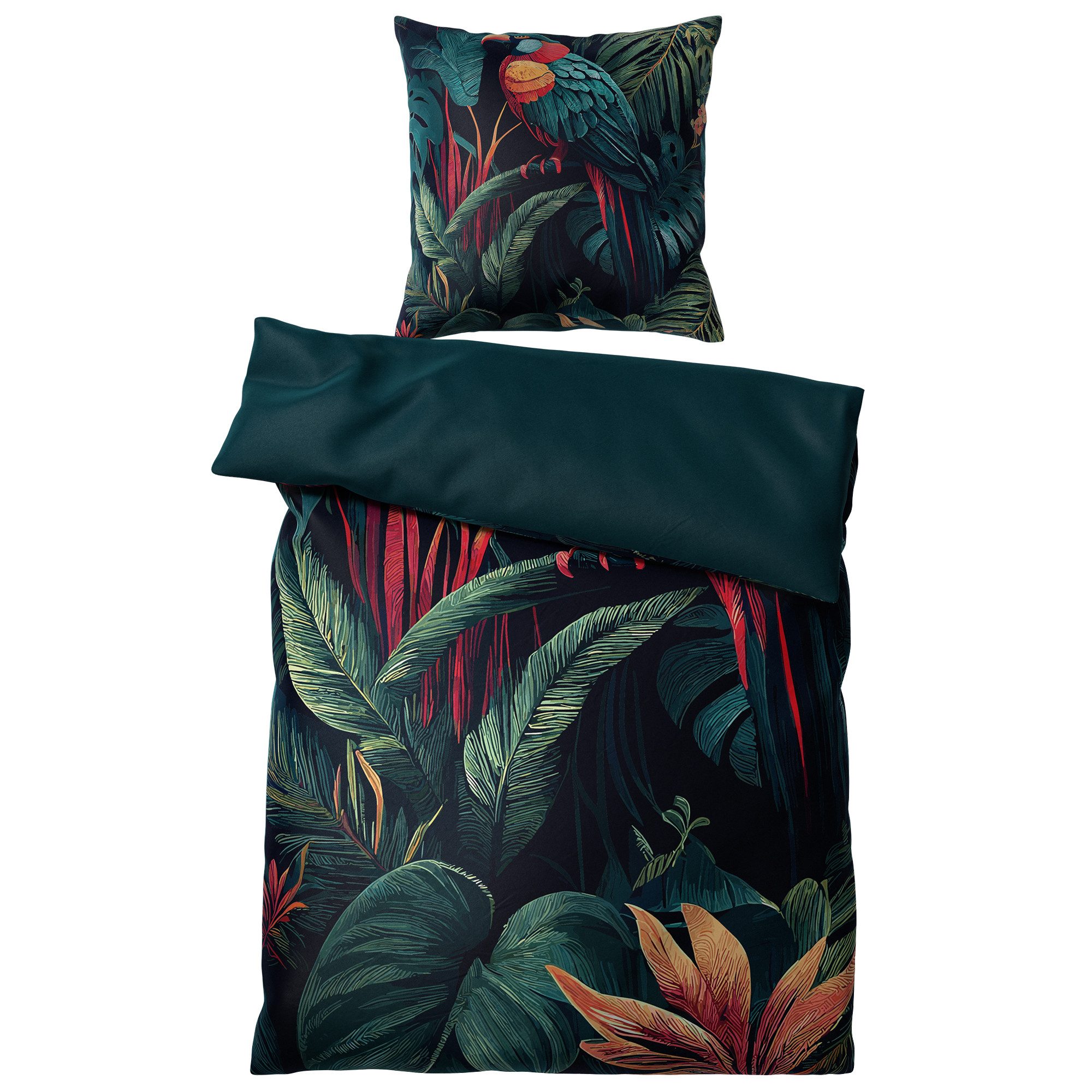 Sanilo Bettwäsche Exotic 135x200 cm, Bettbezug und Kissenbezug, Baumwolle, 2 teilig