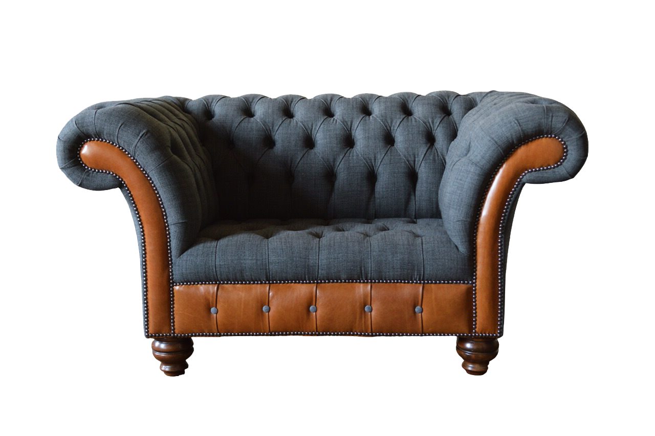 JVmoebel Design Chesterfield-Sessel, Neu Textil Chesterfield Sessel Klassisch Wohnzimmer