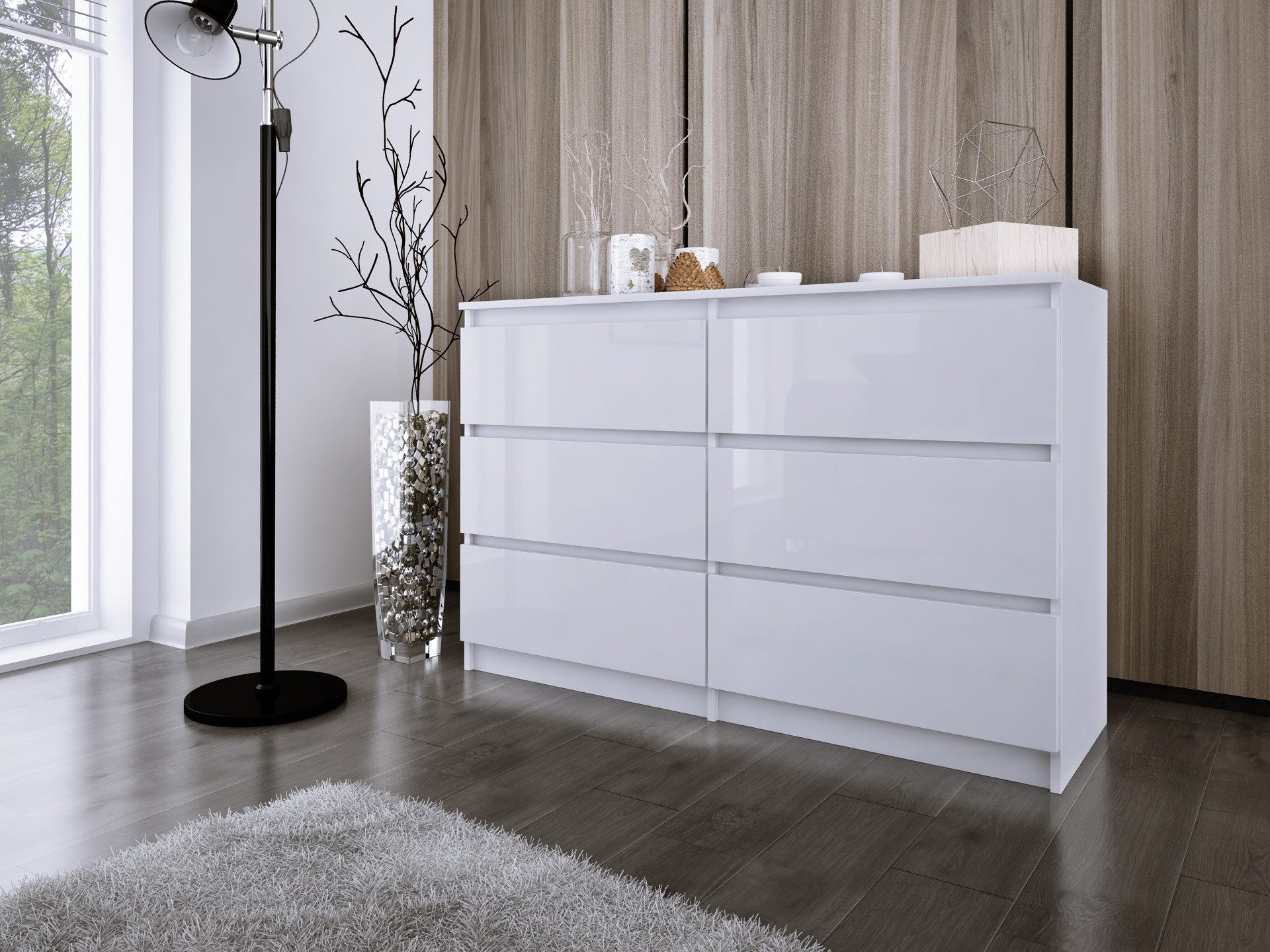 Faizee Möbel Schubkastenkommode Kommode ZOE 6 Schubladen - Modernes Design für Ihre Wohnräume