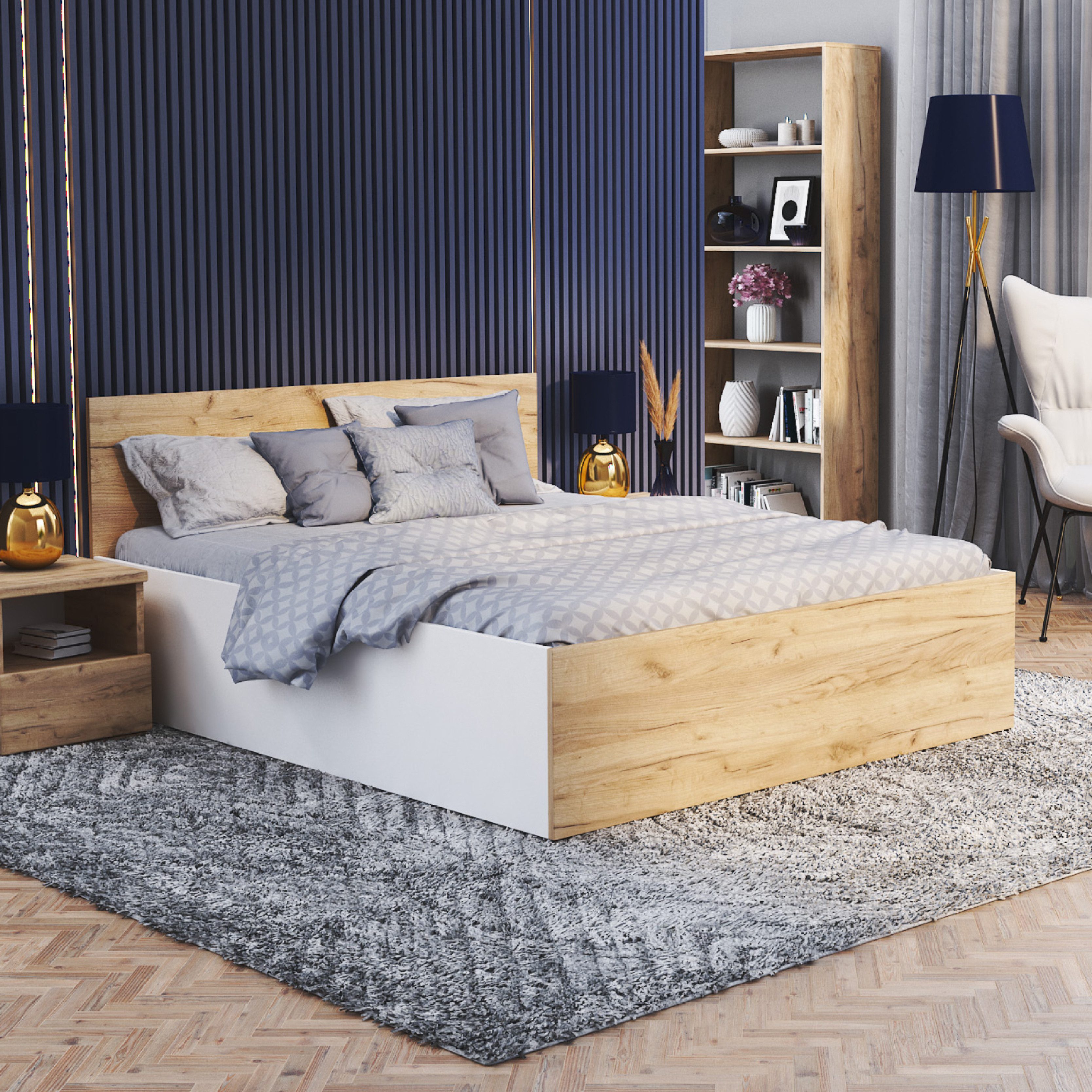 FDM Stauraumbett Bett Stauraumbett PANAMA RS Bettgestell 120x200 & weitere Größen, mit/ohne Matratze