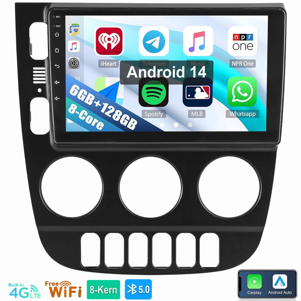 ESSGOO 6+128G Für Mercedes-Benz M-Klasse W163 ML 1998-2005 Autoradio (RDS, Digitalradio (DAB), FM, AM, Carplay Android Auto GPS Navi WIFI BT 4G LTE)