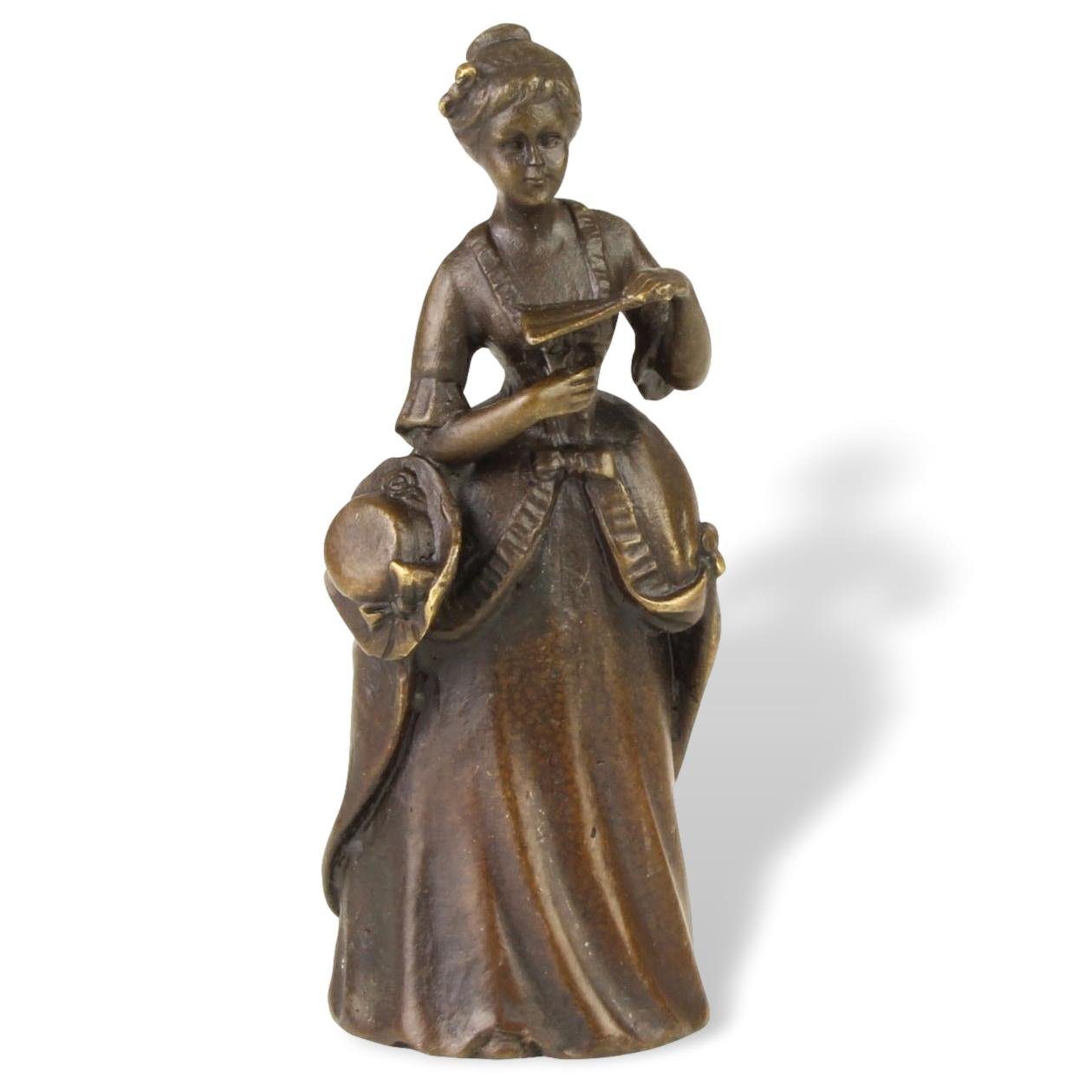 Glocke Fi Antik-Stil Bronze Bronzeskulptur Tischglocke Dekoobjekt Handglocke Dame Aubaho