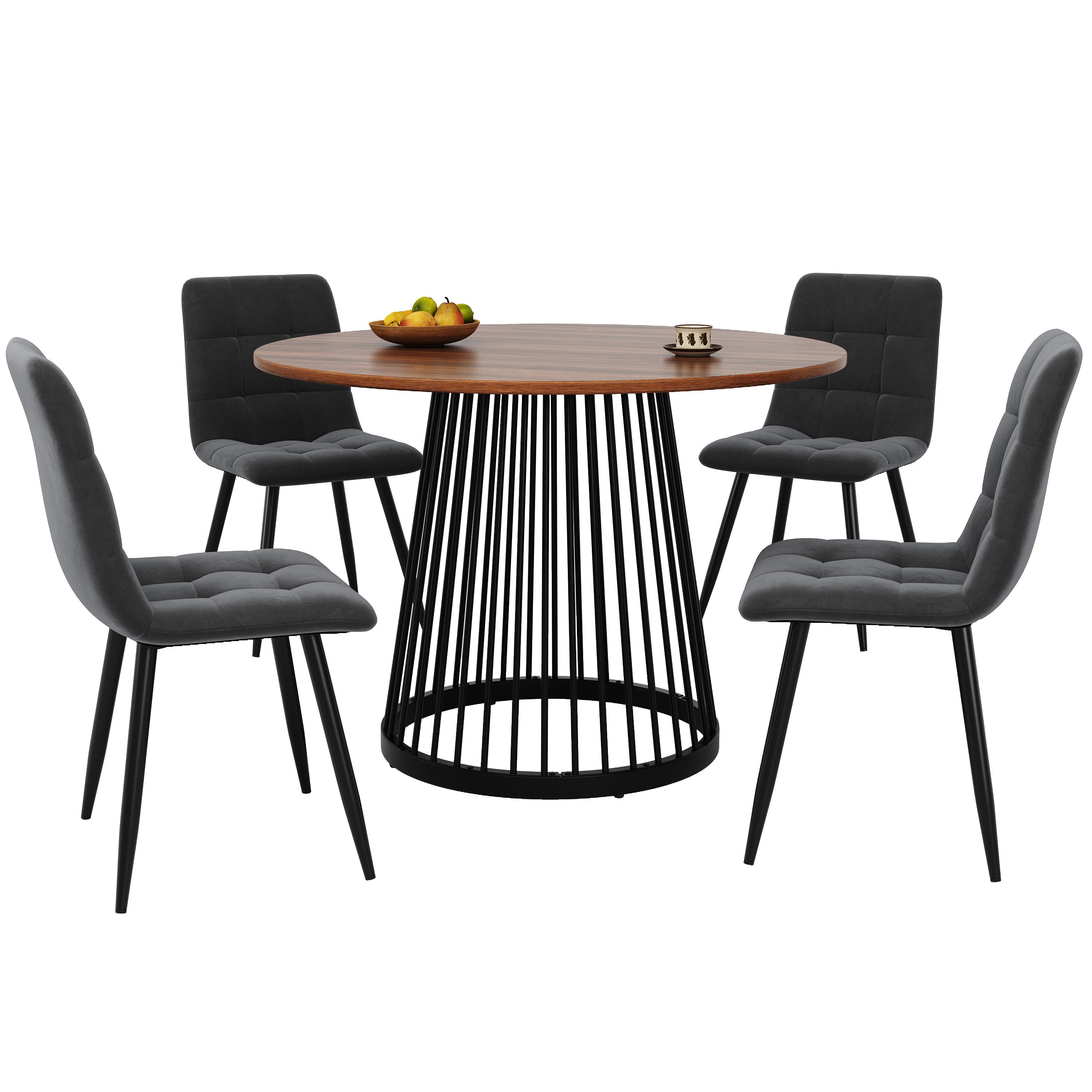 OKWISH Essgruppe Esstisch,Esszimmerstühle,Esstisch-Set, (5-tlg., Stuhl:44*4 günstig online kaufen