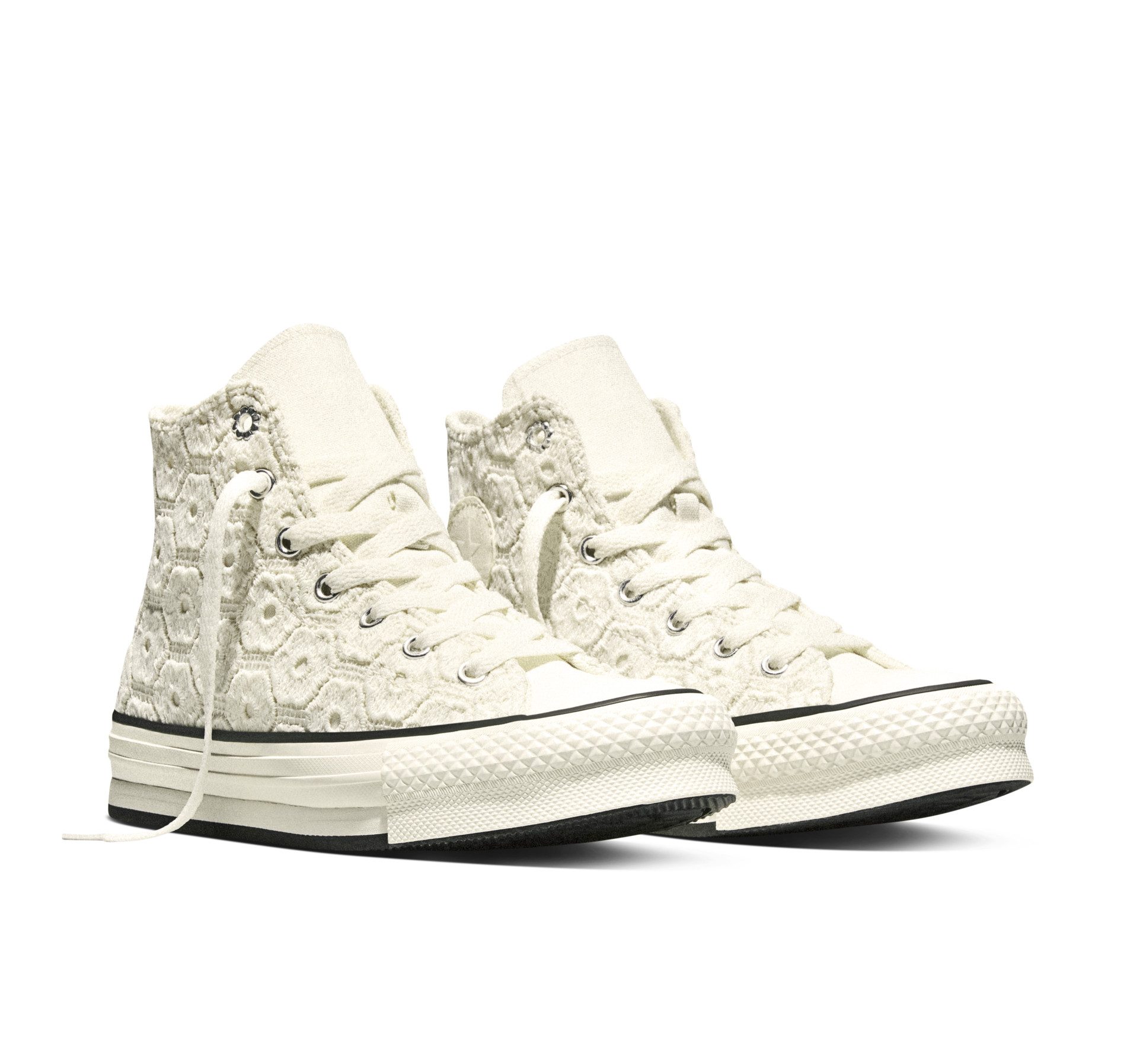 Converse CHUCK TAYLOR ALL STAR EVA LIFT PLATFORM FLORAL CROCHET Sneaker für Alltag, sportlicher Stil, für Teens