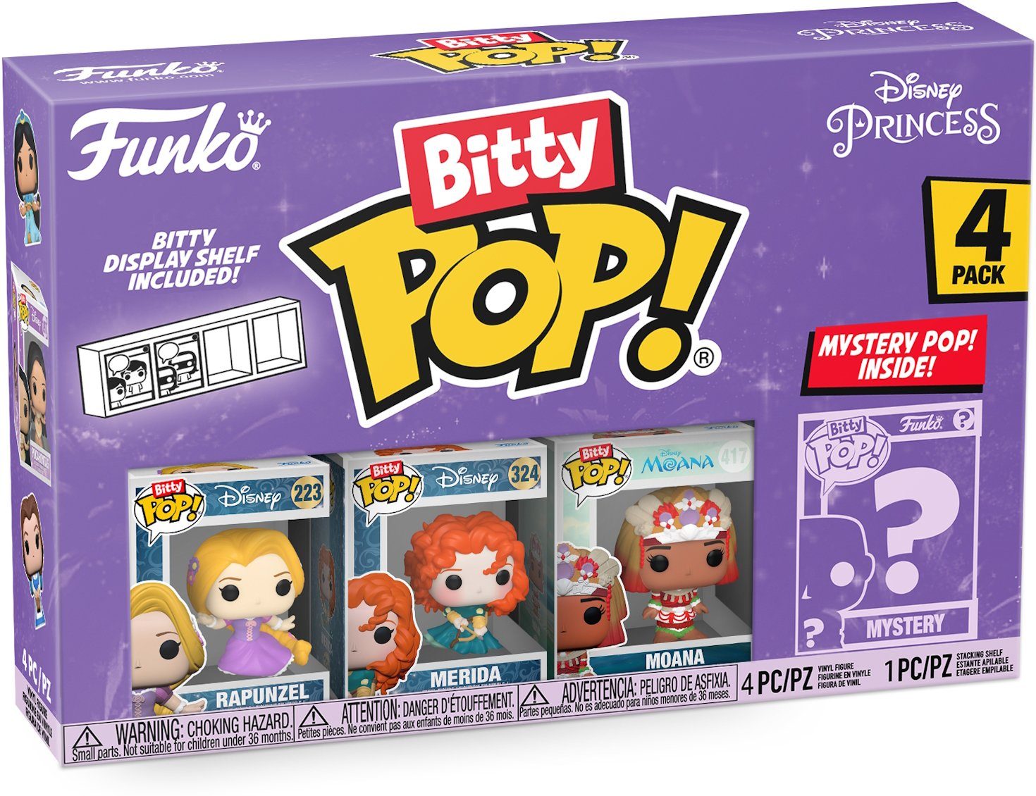 Funko Spielfigur Disney Princess Rapunzel Merida Moana Bitty Pop!