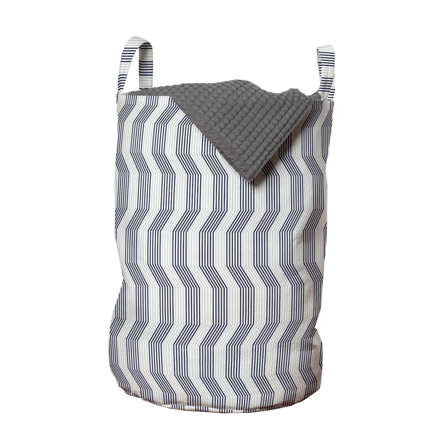Abakuhaus Wäschesäckchen Wäschekorb mit Griffen Kordelzugverschluss für Waschsalons, Geometrisch Moderne vertikale Streifen