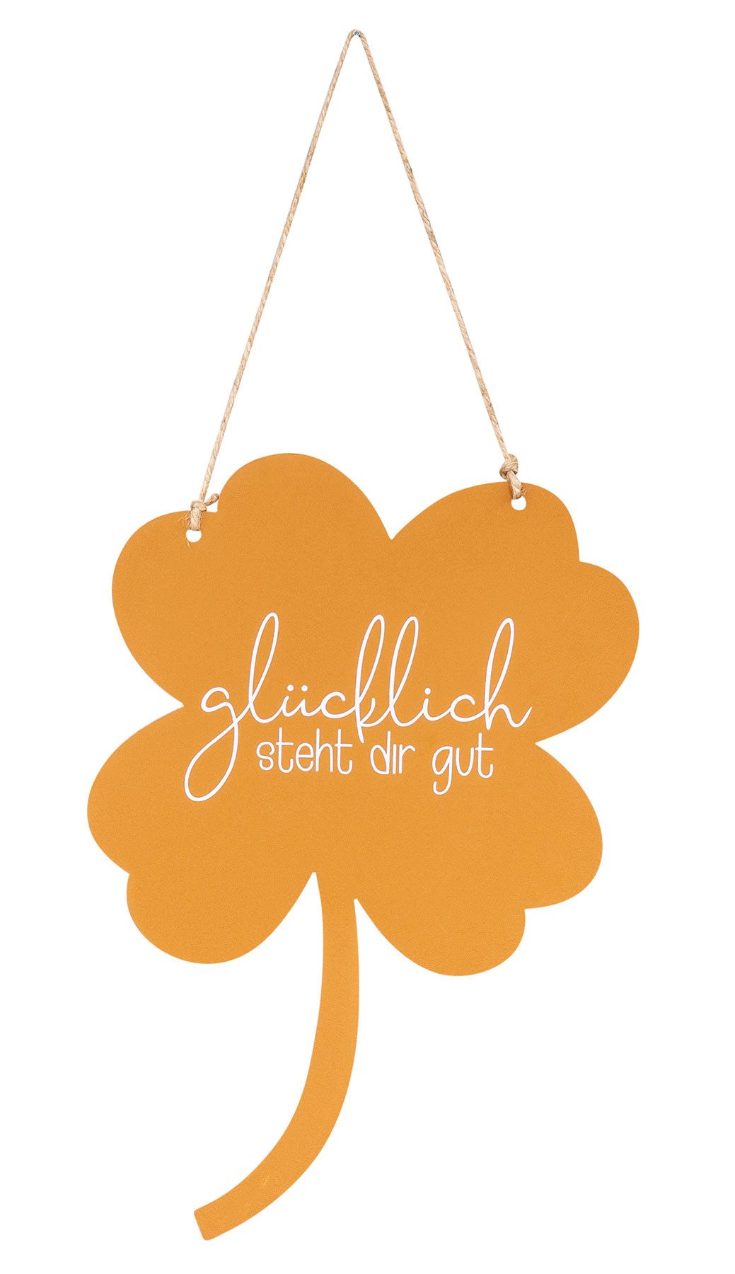 Levandeo® Metallbild, Schild Kleeblatt Glücklich steht dir Gartendeko Türschild Edelrost