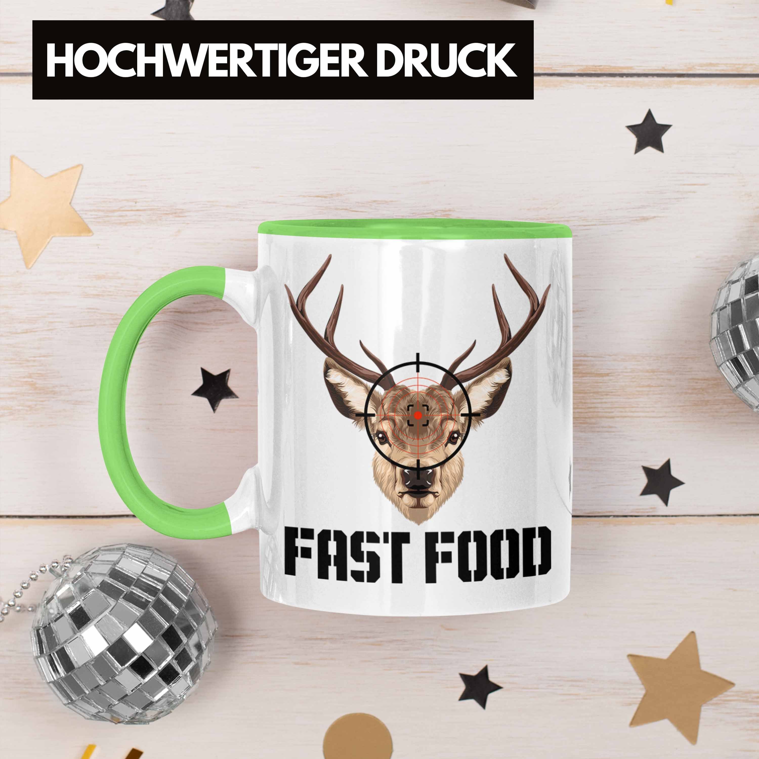 Jagen Jäger Tasse für Geschenkidee Grün Ges Trendation Food" Jagd Tasse Spruch Lustige "Fast