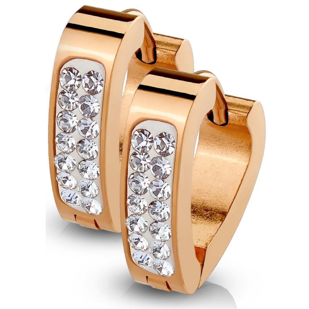 Creolen-Set Rosegold - Creolen dreieckig aus Edelstahl Damen