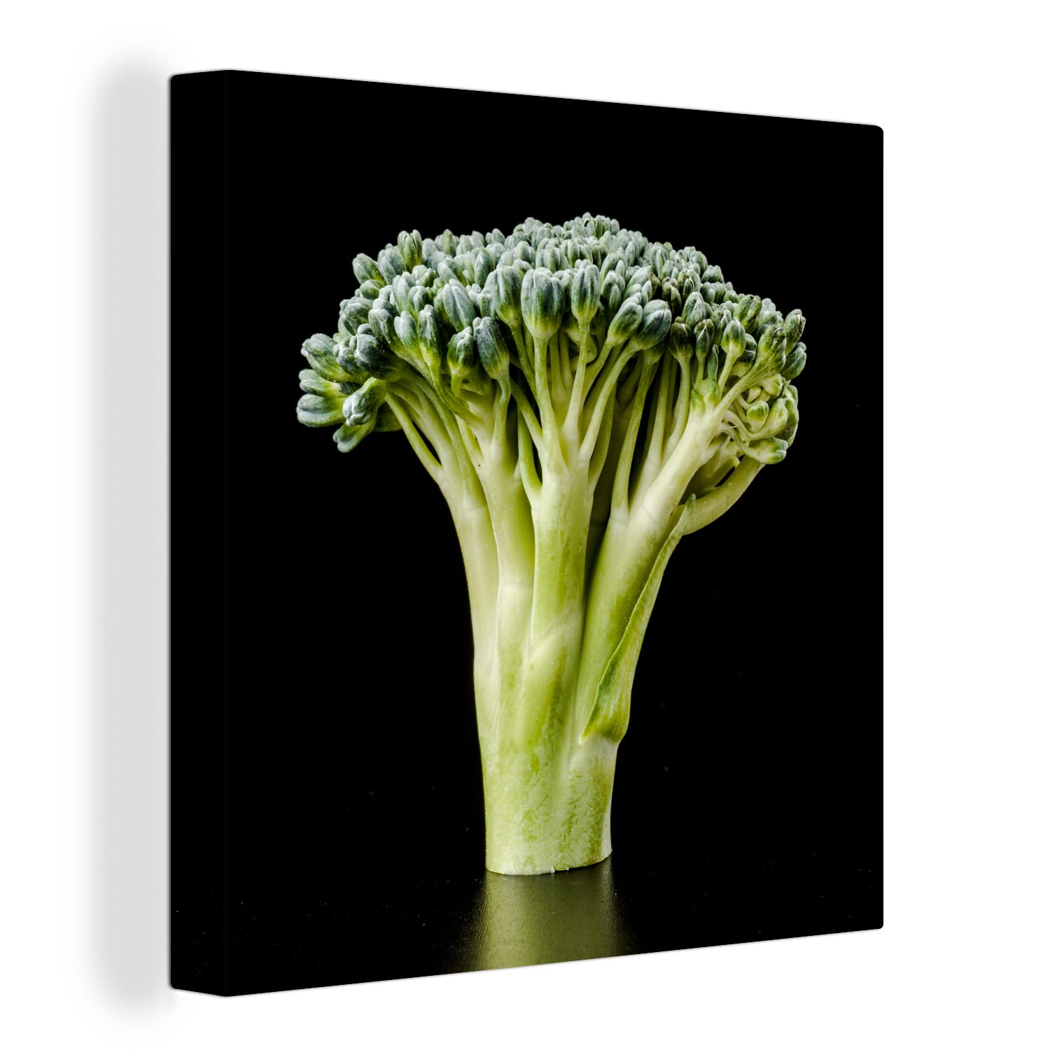 OneMillionCanvasses® Leinwandbild Eine Nahaufnahme eines Brokkolis, (1 St), Leinwand Bilder für Wohnzimmer Schlafzimmer