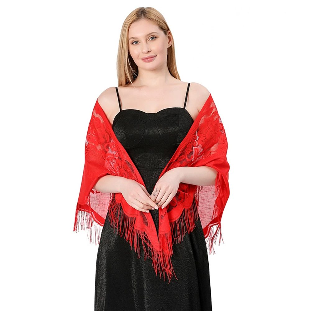 Zaewry Modeschal Stola für Abendkleid,Damen Spitzen-Stola,Dünner Schal Damen, Durchbrochene Sommer Schal Damen,für Hochzeiten, Abendpartys