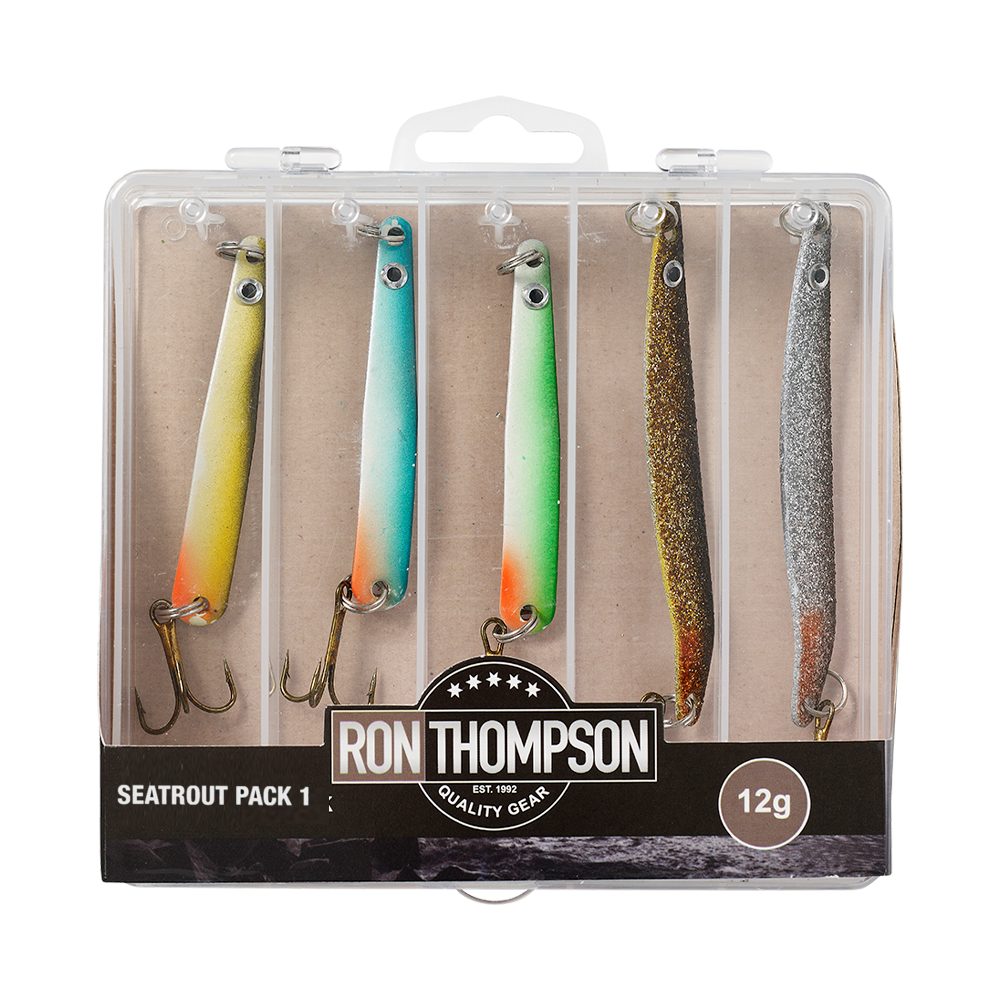 Ron Thompson Kunstköder Seatrout Packs 5 Sets 12g - 24g Meerforellenblinker Mefo-Blinker + Box, (Spar-Set), praktisch in einer Box für den sicheren Transport