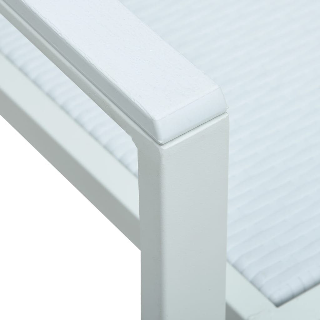 Weiß furnicato Rattan-Optik Kunststoff Gartenstühle Stk. 4 Gartenstuhl
