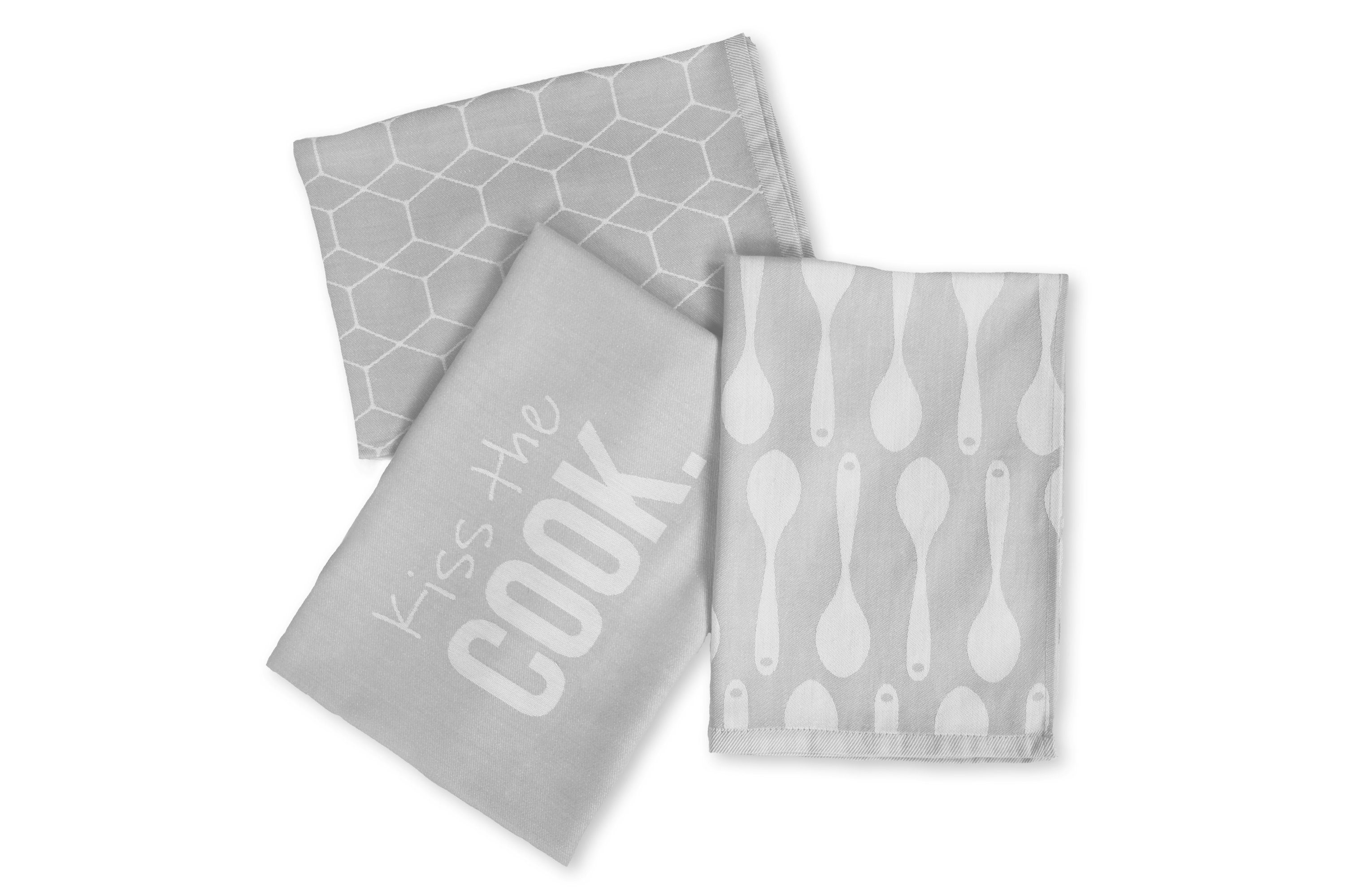 jilda-tex Geschirrtuch Kiss The Cook, (Set, 6-tlg., 6 Geschirrtücher mit Mo günstig online kaufen