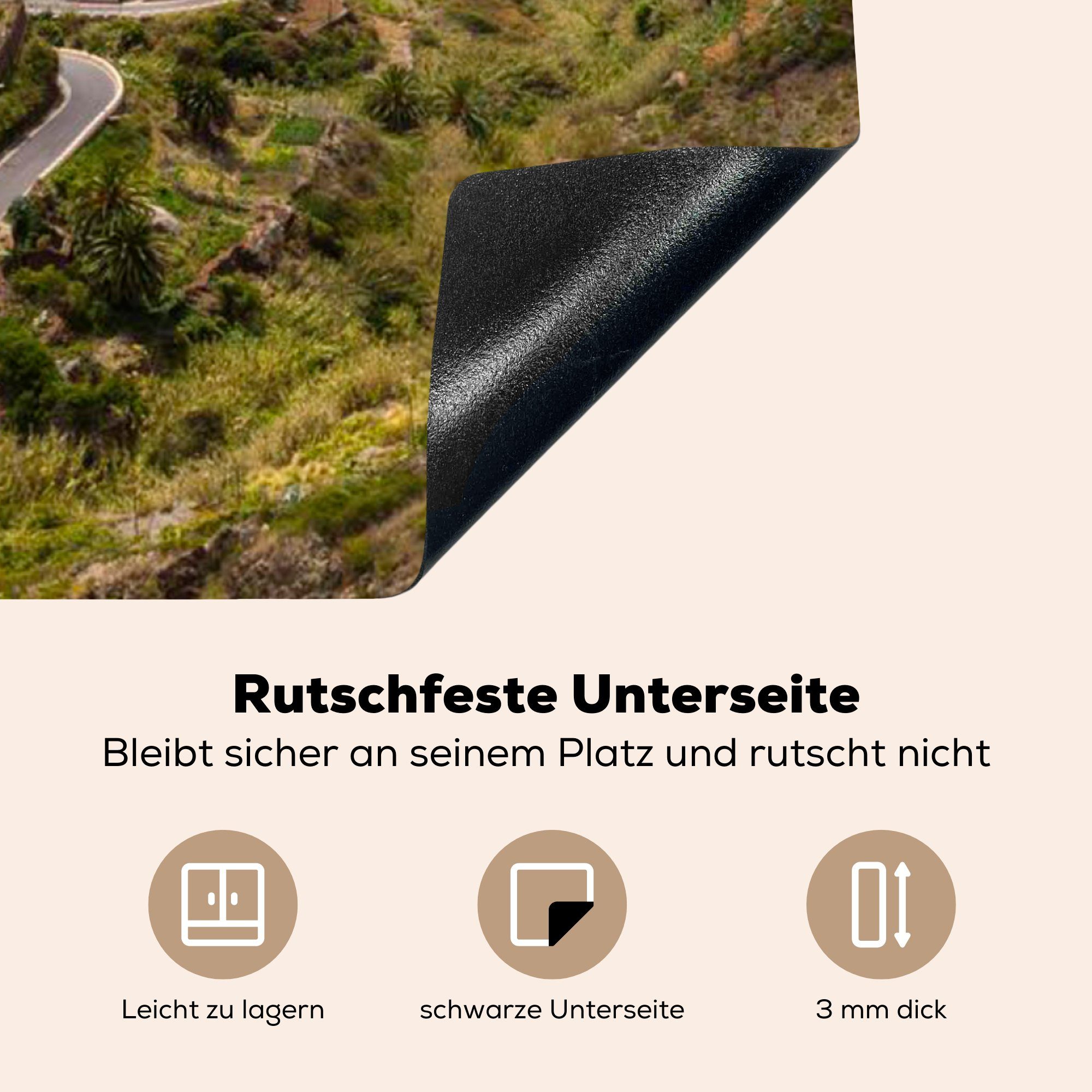 MuchoWow Herdblende-/Abdeckplatte Anaga-Gebirge auf Teneriffa, Vinyl, 78x78 Arbeitsplatte cm, küche für (1 Ceranfeldabdeckung, tlg)