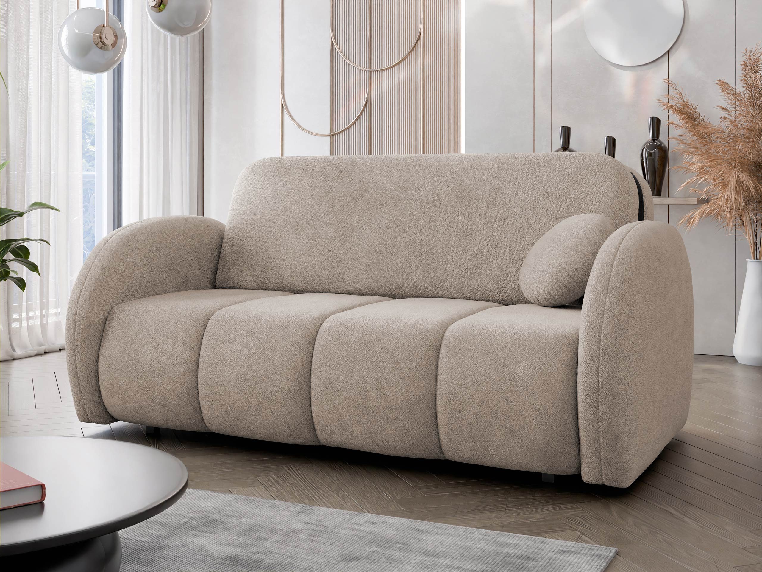 MIRJAN24 Schlafsofa Viva Comfy IV, mit Schlaffunktion und zwei Bettkästen, Dekokissen, Wellenfeder