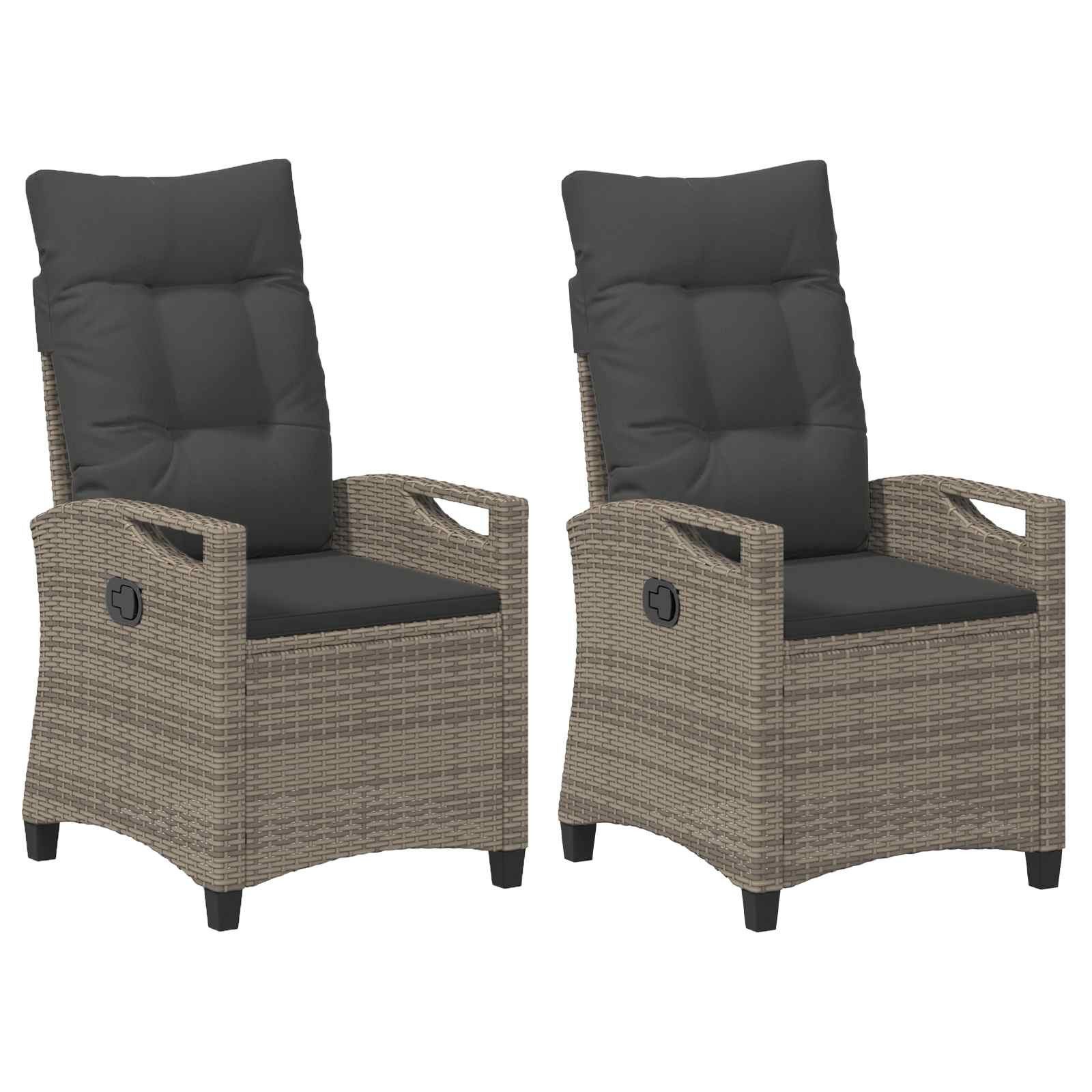 vidaXL Gartenstuhl Gartenstuhl 2 stk. Grau und Dunkelgrau Stahl und Polyester (2 St)