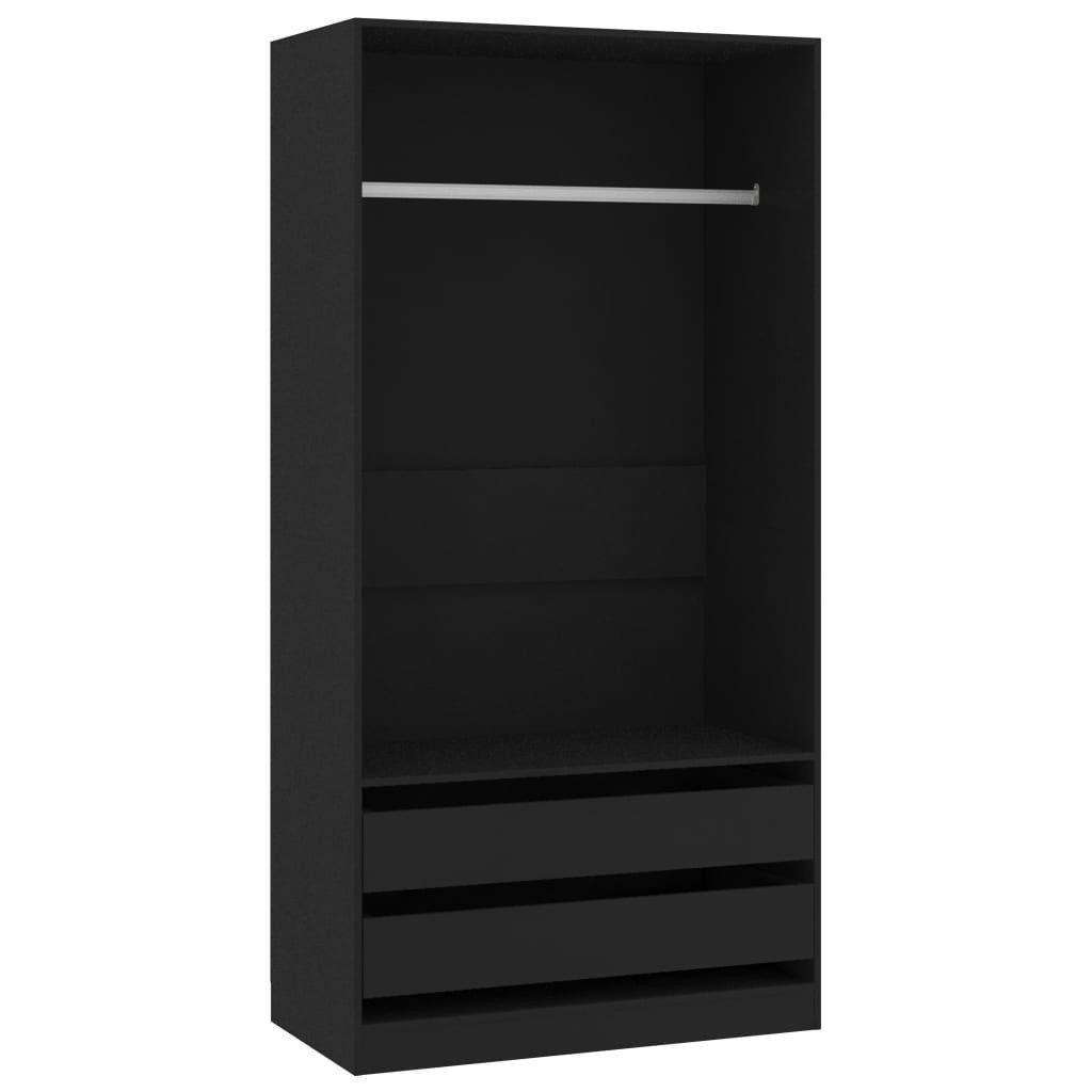 vidaXL Kleiderschrank Mehrzweckschrank Schwarz 100x50x200 cm Holzwerkstoff