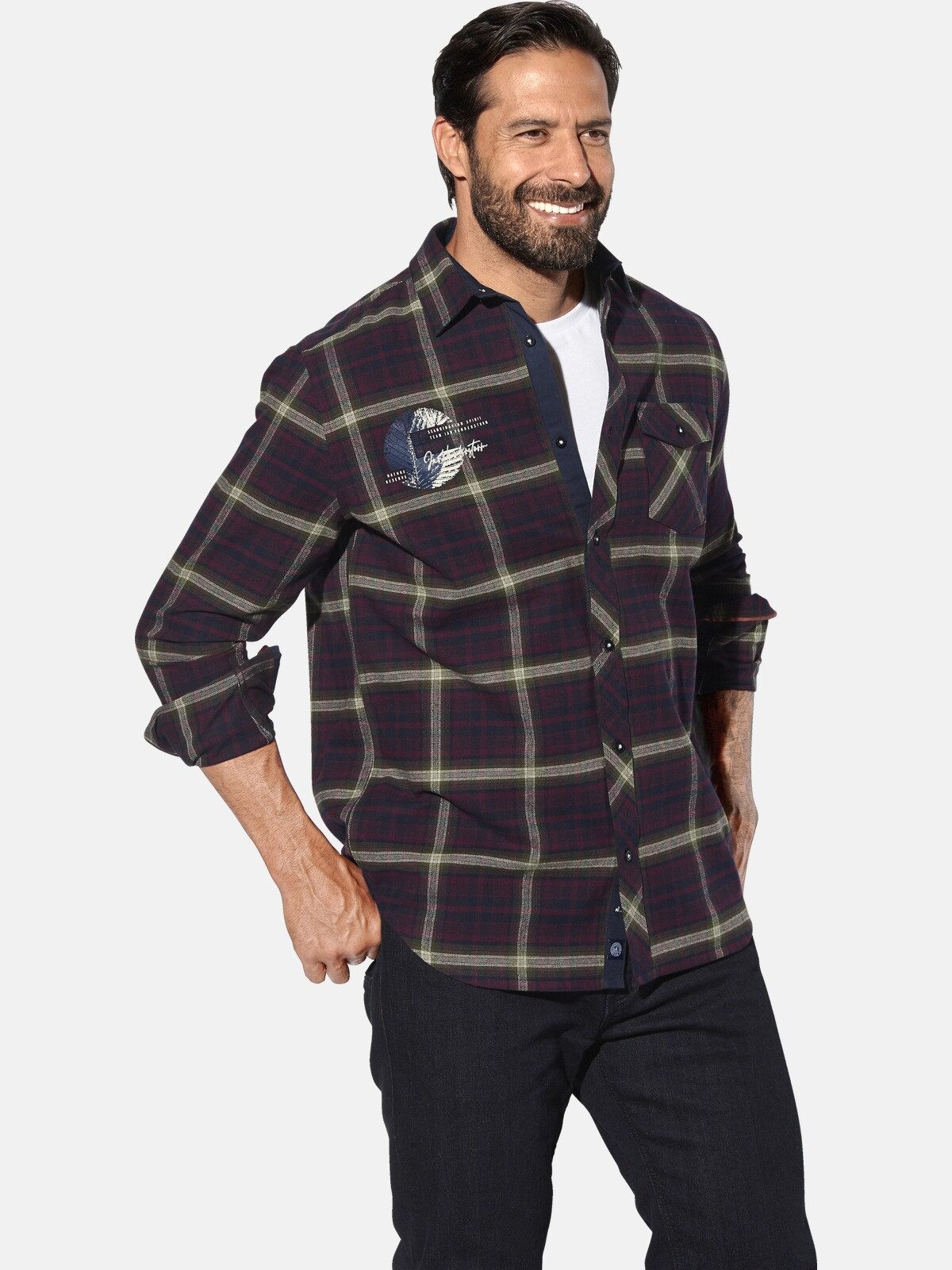 Jan Vanderstorm Langarmhemd OLSGREN mit Karomuster