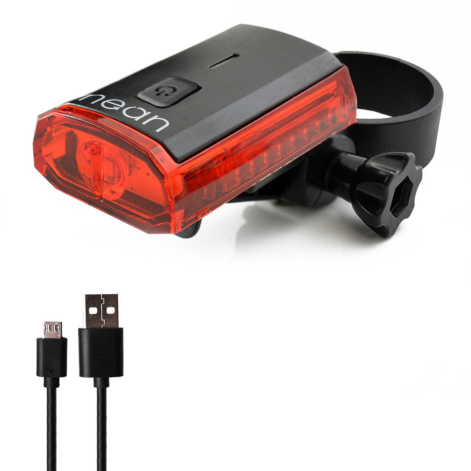 nean Fahrrad-Rücklicht mit Akku und StVZO-Zulassung, 4 Candela, mit Micro-USB-Ladebuchse, abnehmbar