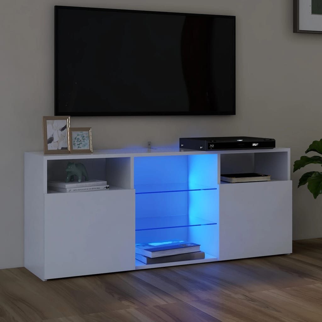 vidaXL TV-Schrank TV-Schrank mit LED Leuchten Weiß 120x30x50 cm Lowboard günstig online kaufen