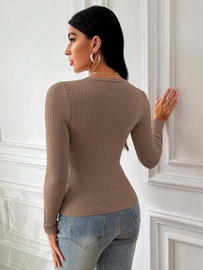 KIKI 2-in-1-Pullover Damen Rundhalsausschnitt Slim Fit Einfarbig Pullover( Größe M)