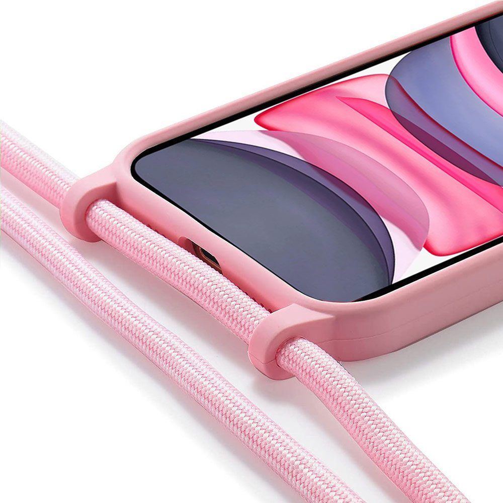 FITSU Handyhülle Handykette für Apple iPhone Hülle mit Band Handyband Case zum Umhängen, Hülle für iPhone 12 Pro, 12, 12 Mini, SE 2022, 11, XS, XR, X, 8, 7, 6