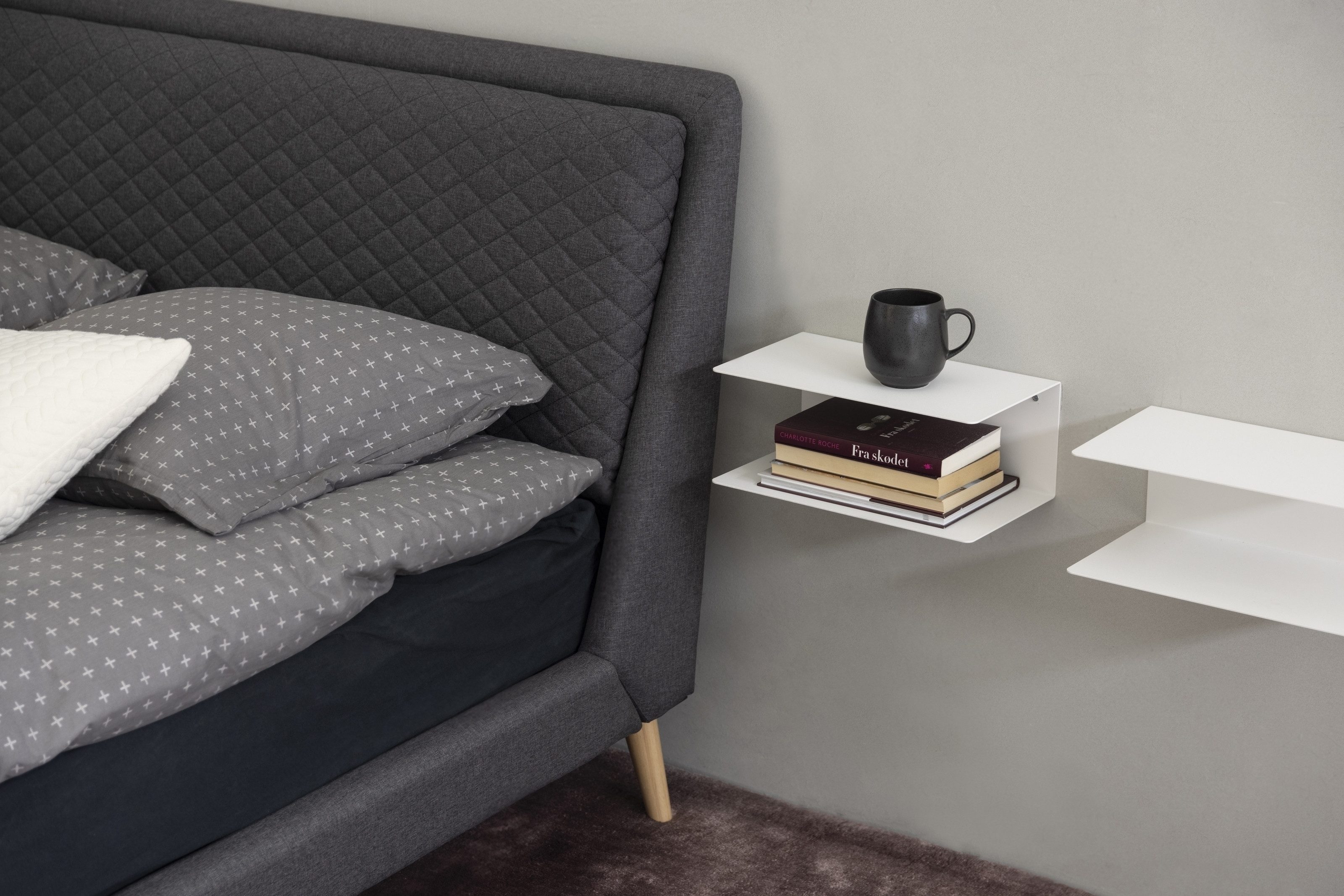 ACTONA GROUP Wandregal (2er-Set) in weiss, Stahl - 35x14x20cm (BxHxT), 2er-Set