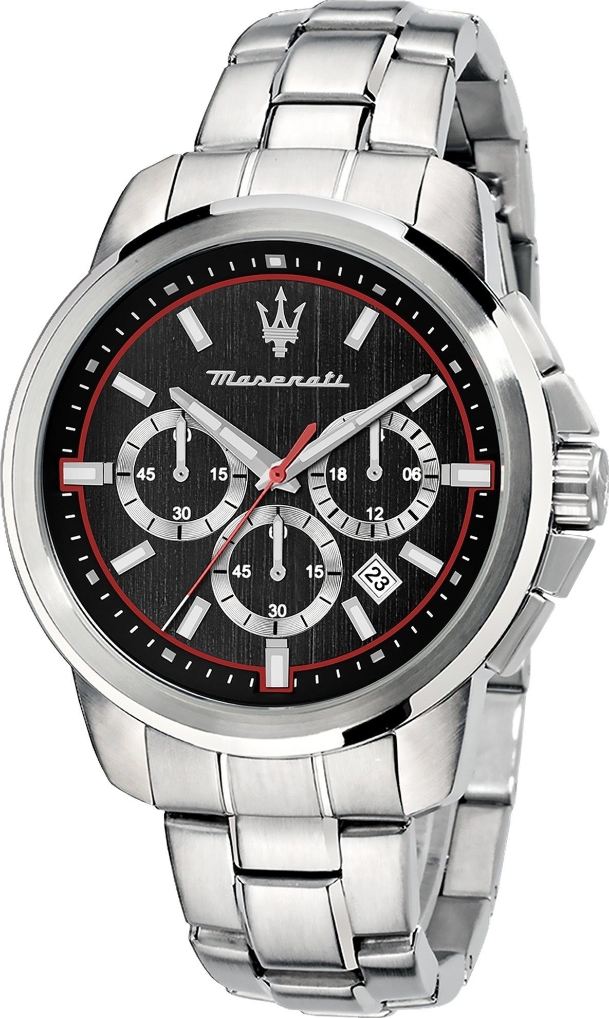 MASERATI Chronograph Maserati Herren Uhr Chronograph, (Chronograph), Herrenuhr rund, groß (ca. 52x44mm) Edelstahlarmband, Made-In Italy