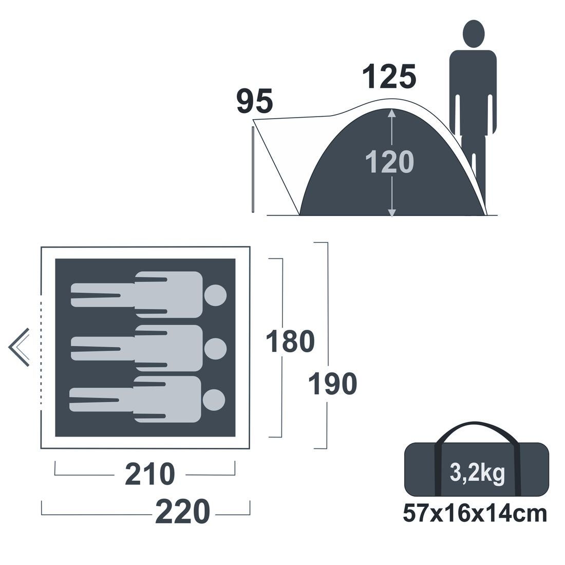 yourGEAR Kuppelzelt yourGEAR Zelt Bosa 3 günstig online kaufen