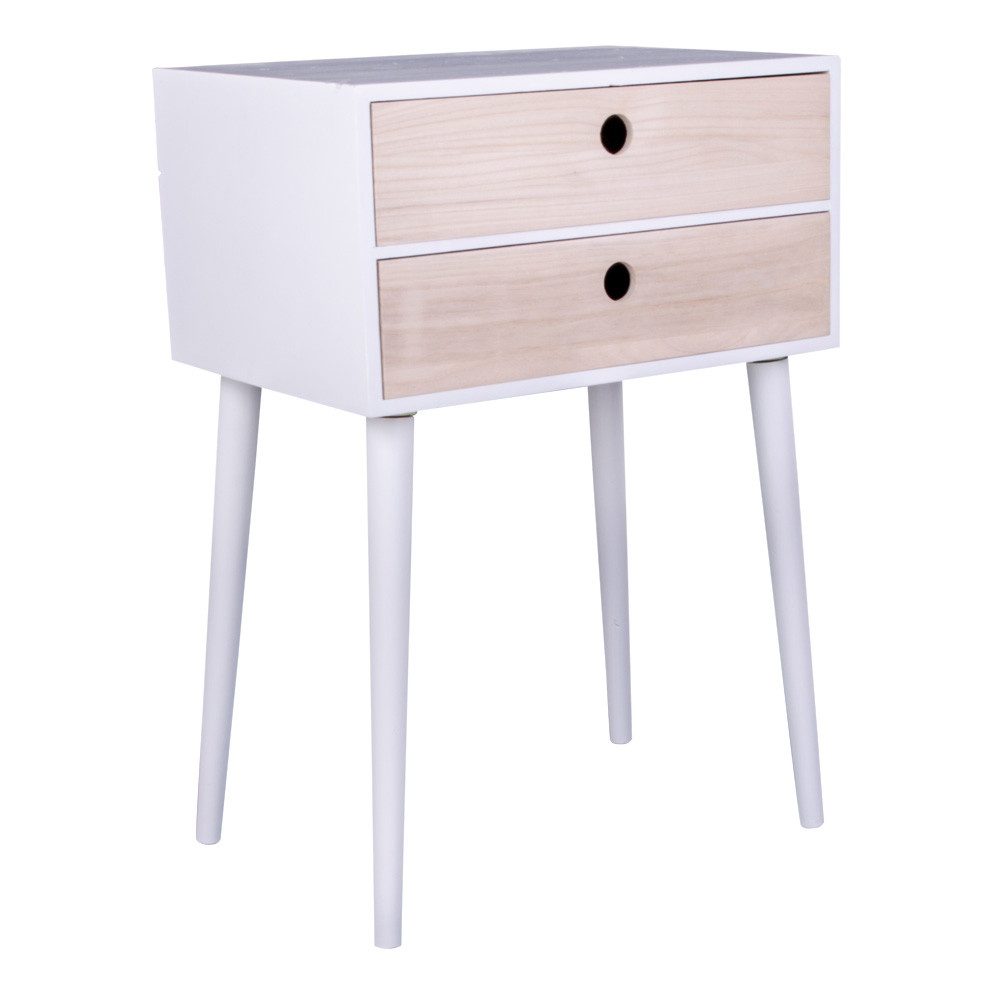 House Nordic Nachttisch in Weiss, Melamin - 32x65,5x45cm (BxHxT)
