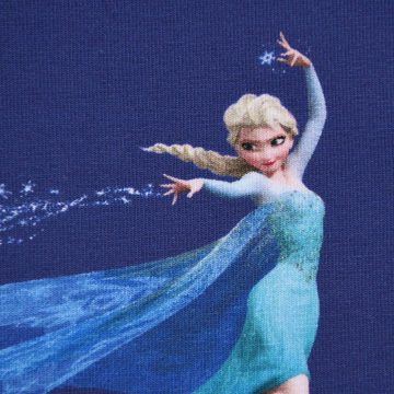SCHÖNER LEBEN. Stoff Jersey Disney Frozen dunkelblau Digitaldruck 1,5m Breite, Digitaldruck