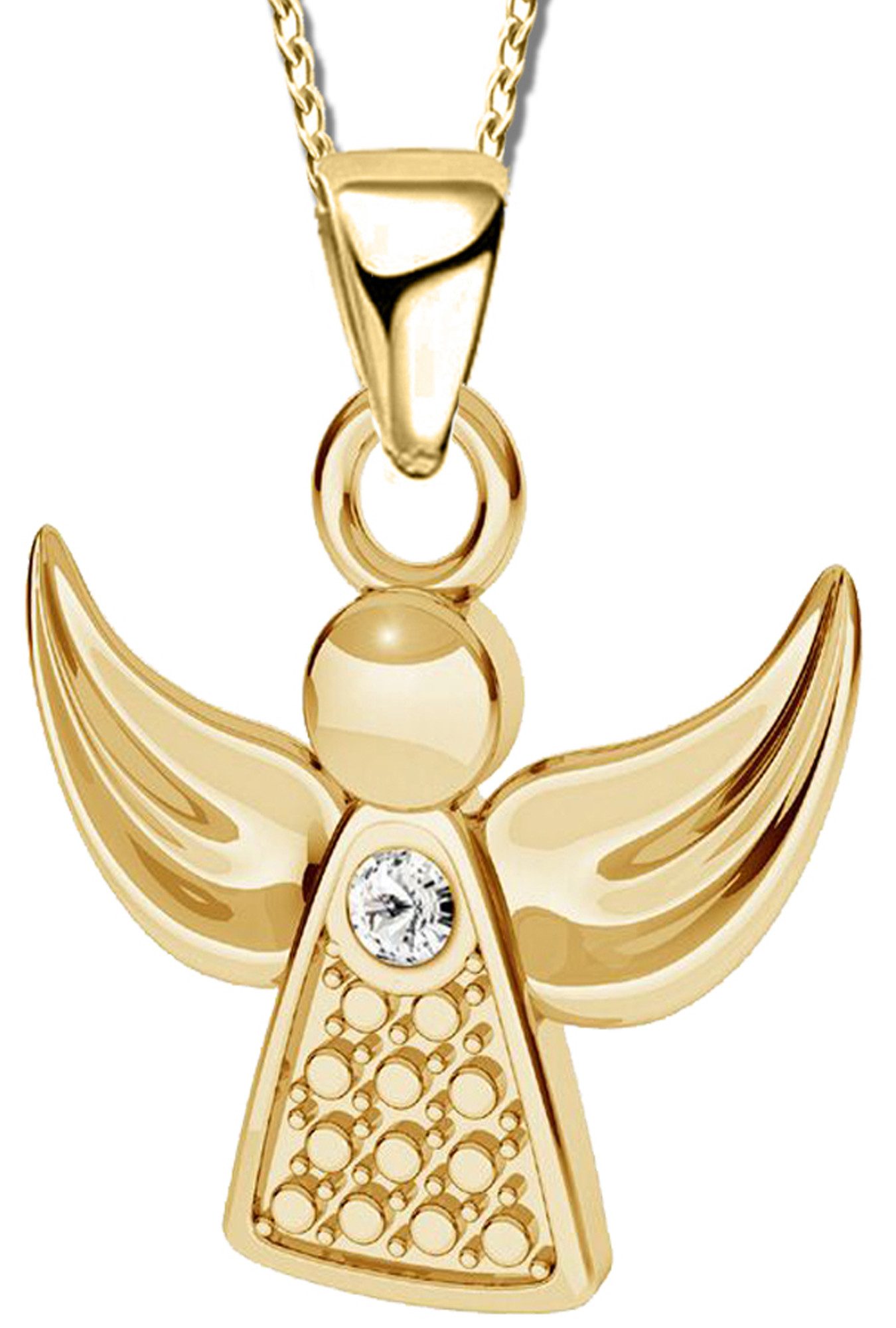 Limana Kette mit Anhänger Schutzengel Halskette Mädchen 925 Silber gold Schmuck Geschenk (inkl. Dose), Geburtstag Einschulung Schulanfang Ostern Weihnachten Nikolaus