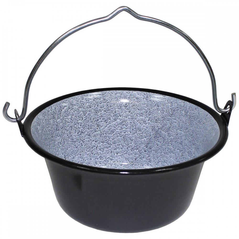 MFH Grilltopf Ungar. Gulaschkessel, Email, 4 Liter, Stahl-Emaille, emailliert blau