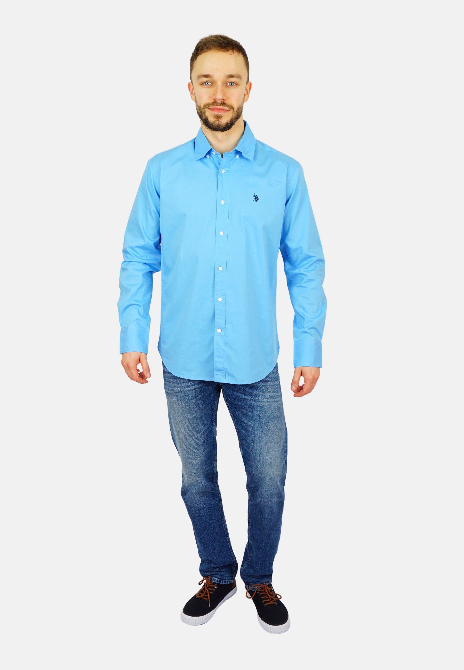 U.S. Polo Assn. Langarmhemd Hemd Freizeithemd Poplin Shirt (1-tlg) günstig online kaufen
