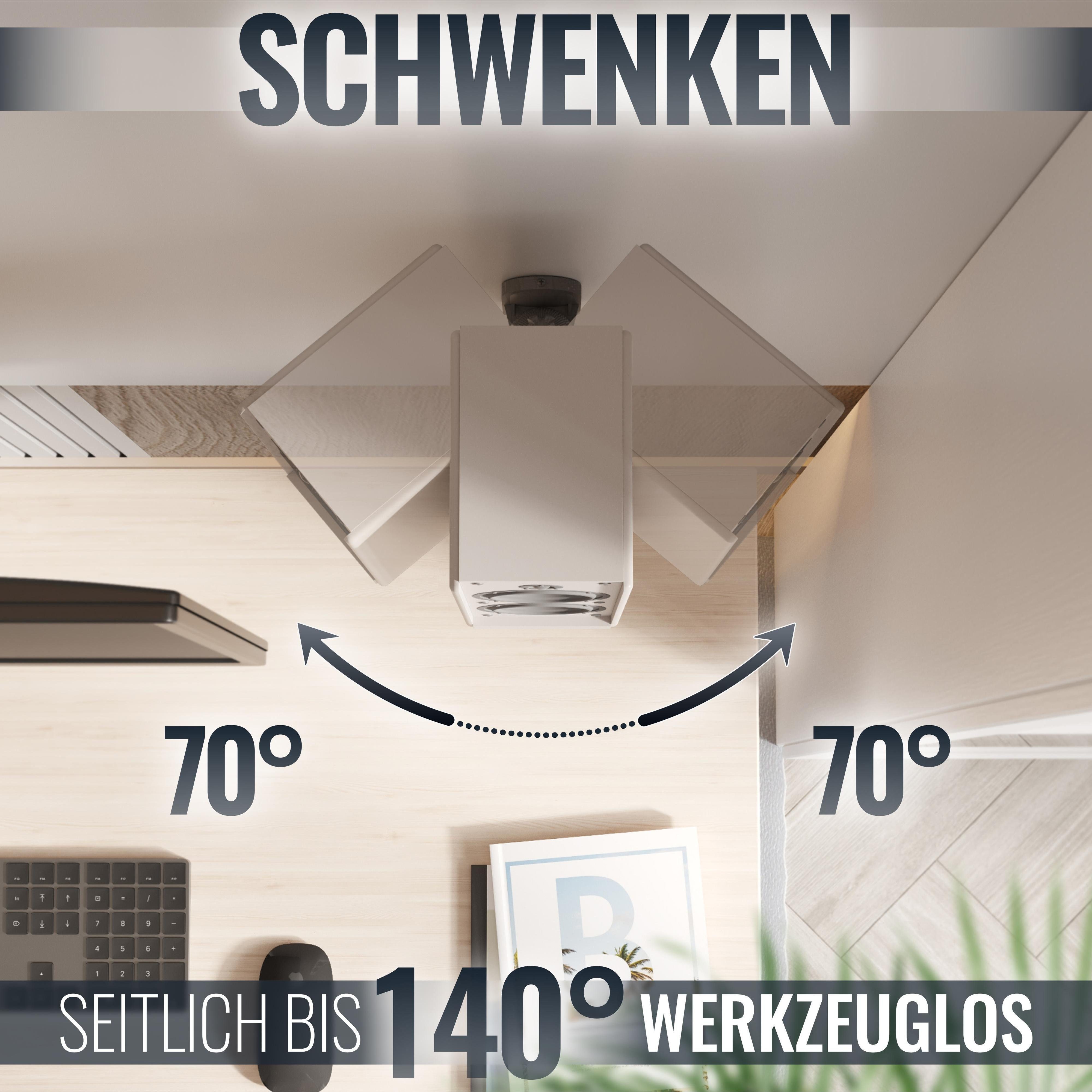 RICOO Lautsprecher-Wandhalterung Lautsprecher Set Halterung schwenkbar neigbar LH028-W, (Set 2 Stk. Box Speaker Halter weiss, 1-tlg., 2x universal Wandhalter für Lautsprecher Boxen schwenkbar neigbar, 2x Lautsprecher Wandhalterungen 2,5 kg Belastbarkeit 6,4 x5 x 8,8 cm)