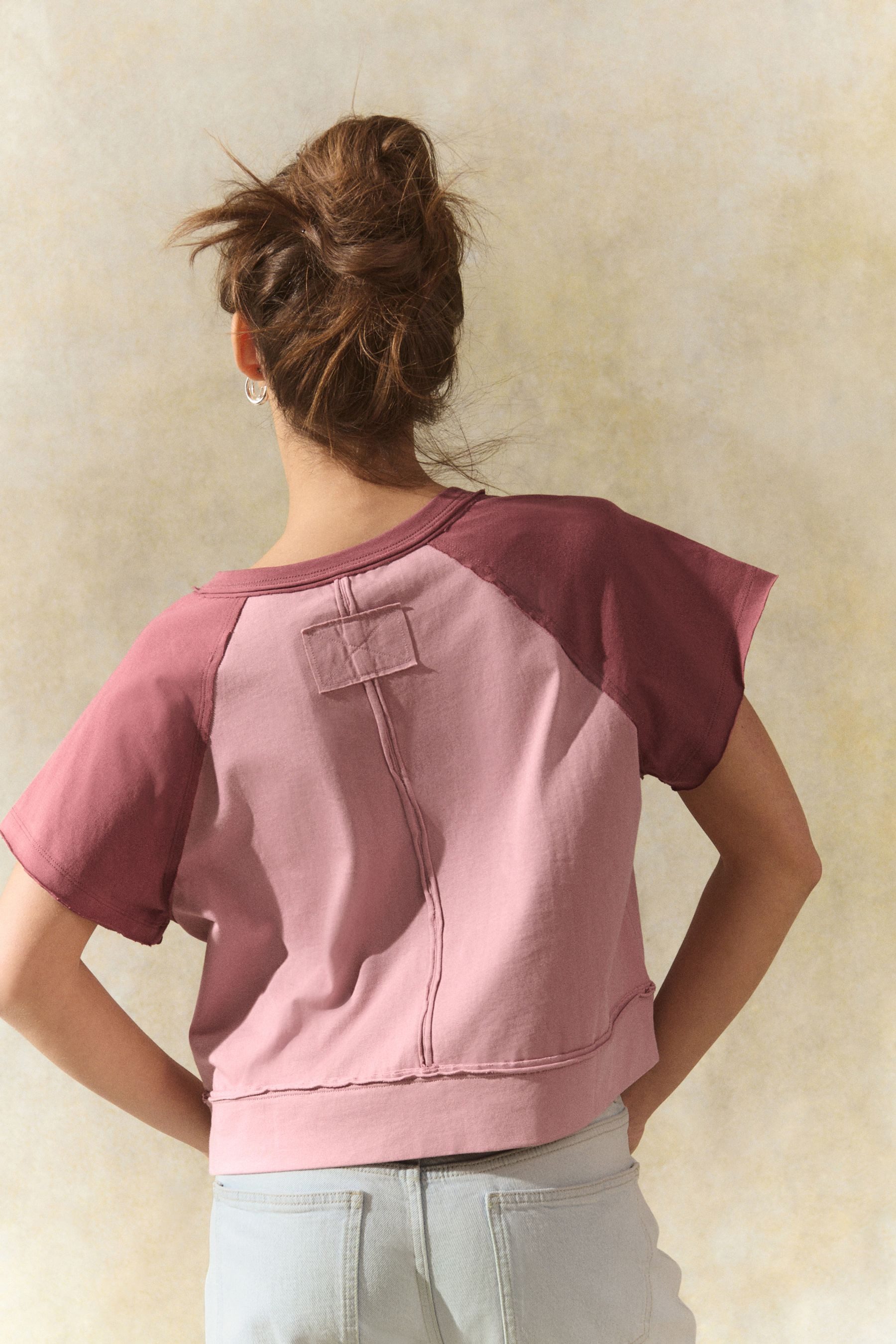 Next Henleyshirt Kürzer geschnittenes Henley-T-Shirt, Farbblock günstig online kaufen