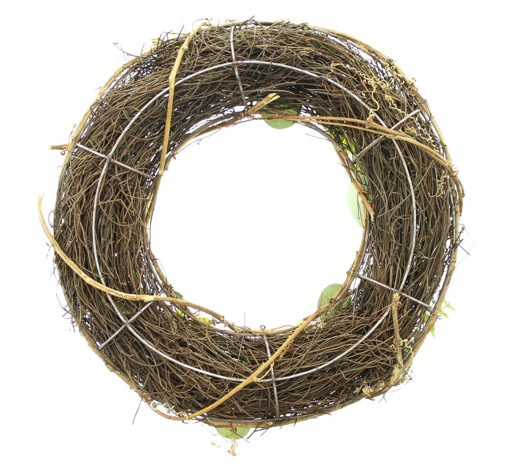 Dekoleidenschaft Osterkranz "Frühlingsgrün" Ø 34 cm, Dekokranz mit Ostereiern, Blumen & Blättern, Reisigkranz Tischkranz Wandkranz Türkranz Naturkranz Frühlingskranz
