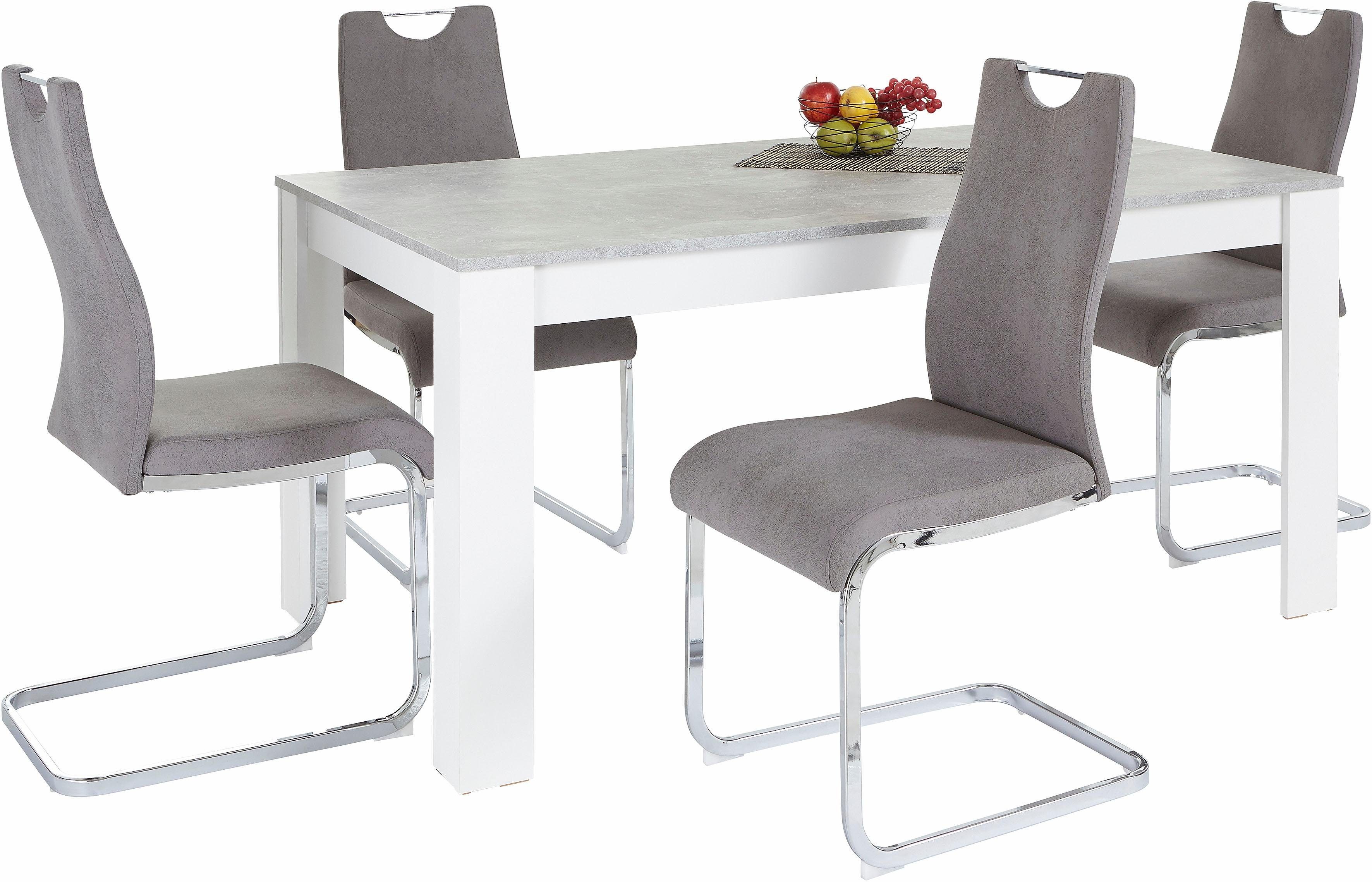 1 Essgruppe und 5-tlg), (Set, Stühle Homexperts Tisch Zabona, 4