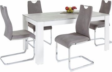 Homexperts Essgruppe Zabona, (Set, 5-tlg), 4 Stühle und 1 Tisch