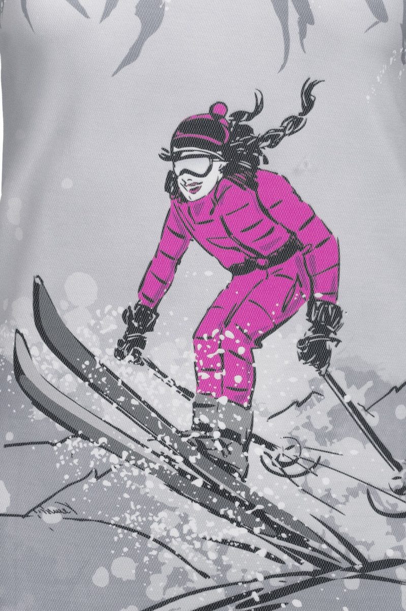 Almgwand Outdoorbluse Funktionsshirt Ski Damen - SCHNAITSTADLALM - grau, hellblau