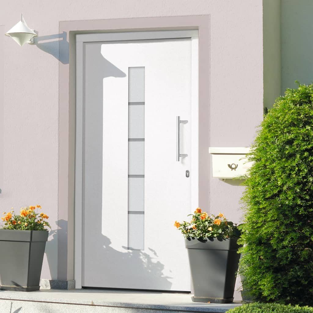 vidaXL Haustür Haustür Aluminium und PVC Weiß 100x210 cm (1-St)