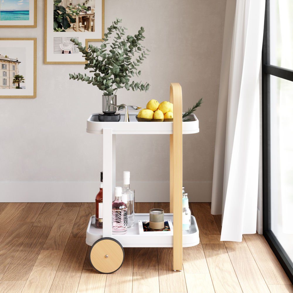 Umbra Beistellwagen Bellwood, in Weiß/Natur, 2 günstig online kaufen