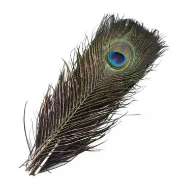 Kopper-24 Styropor-Tier Federn Pfauenfedern, ca. 25-30 cm, 5 Stück, 25 bis 30 cm