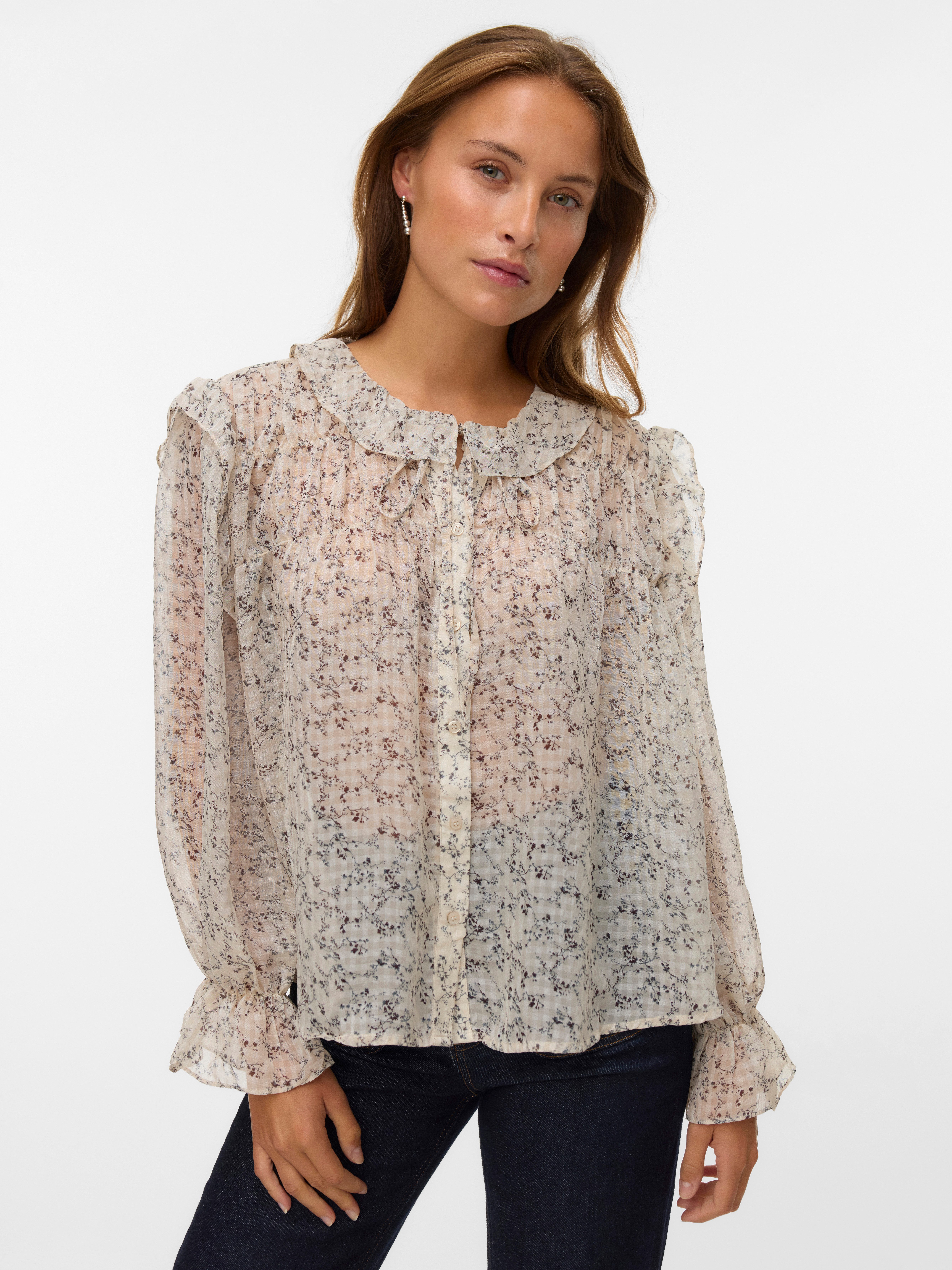 Rüschenbluse VMPETRA LS SHIRT WVN GA NOOS