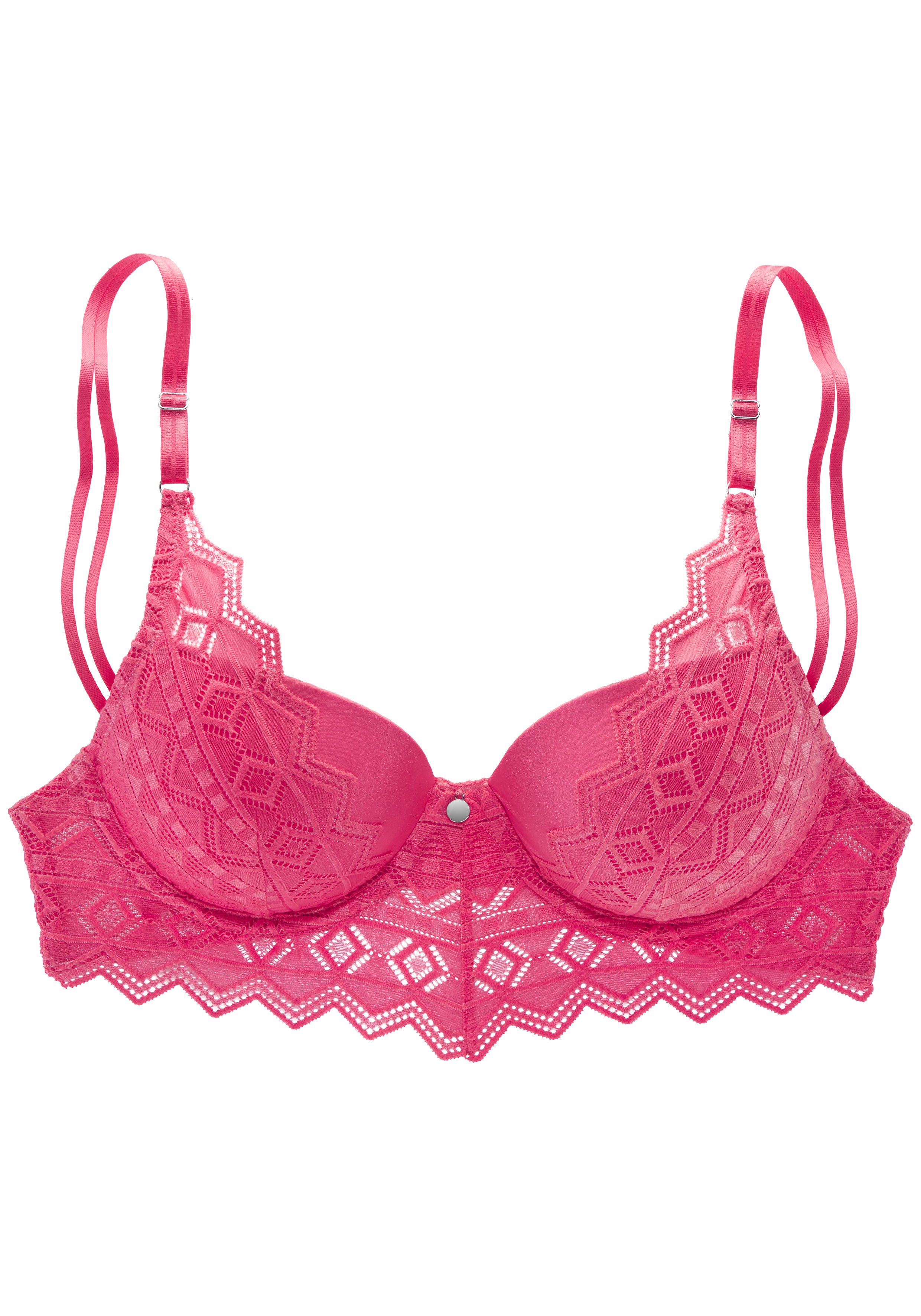 s.Oliver Push-up-BH Romane mit Bügel und graphischer Spitze in transparenter Optik, Dessous