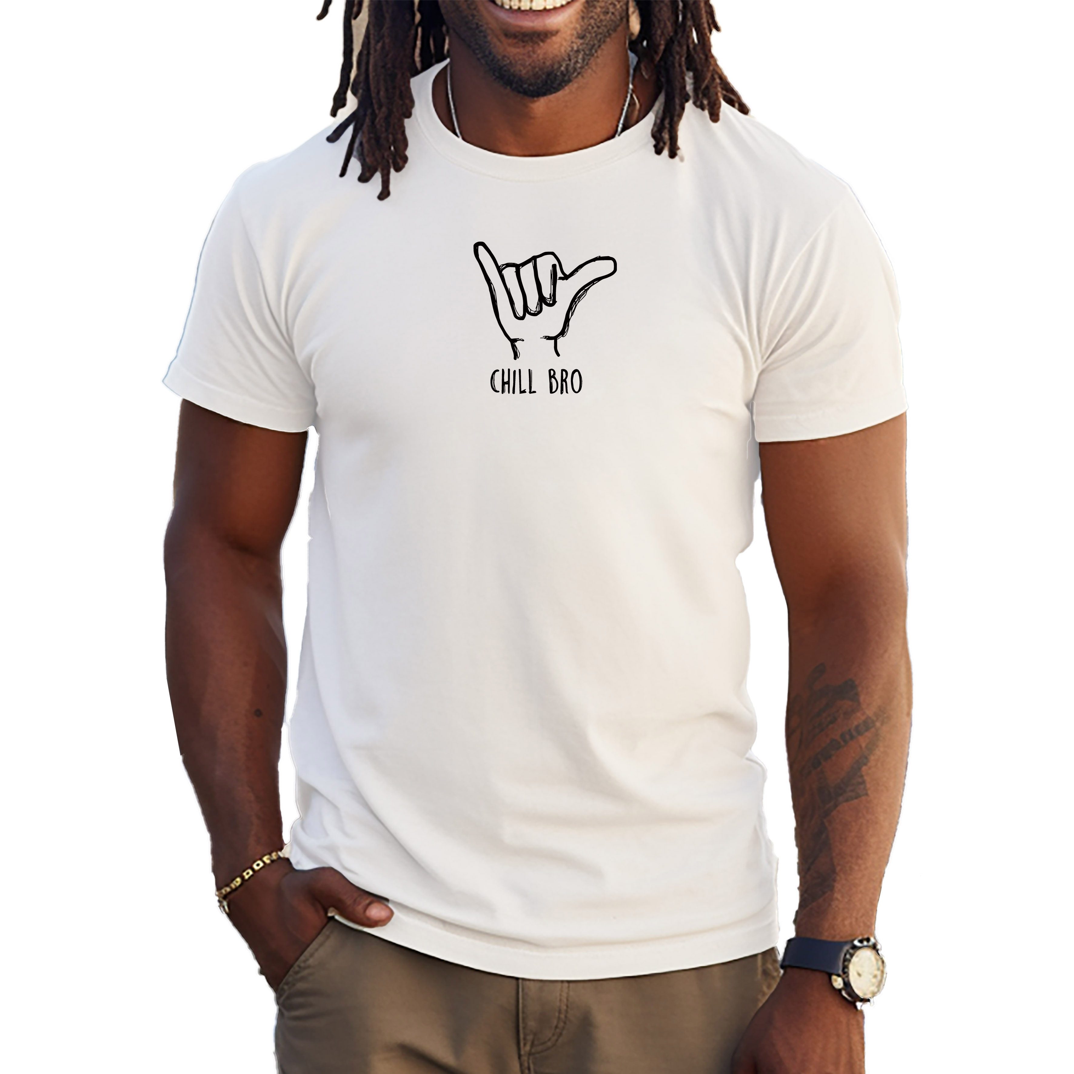Banco T-Shirt Herren CHILL BRO - Casual Printshirt Basic Rundhals Rundhalsausschnitt mit Nackenband – formstabil & bequem